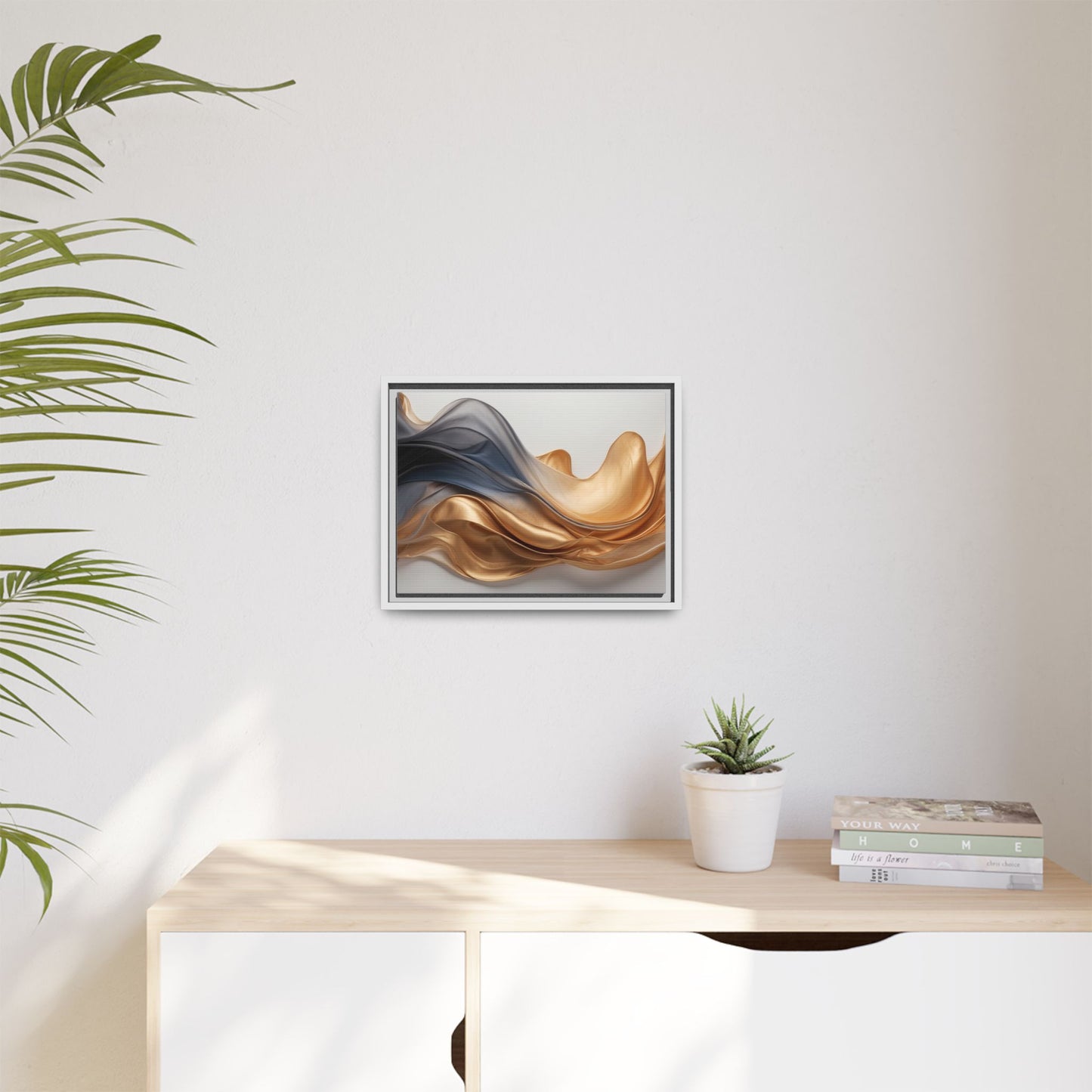 Abstract Matte Canvas Art Print - Framed Multi-color Wall Decor