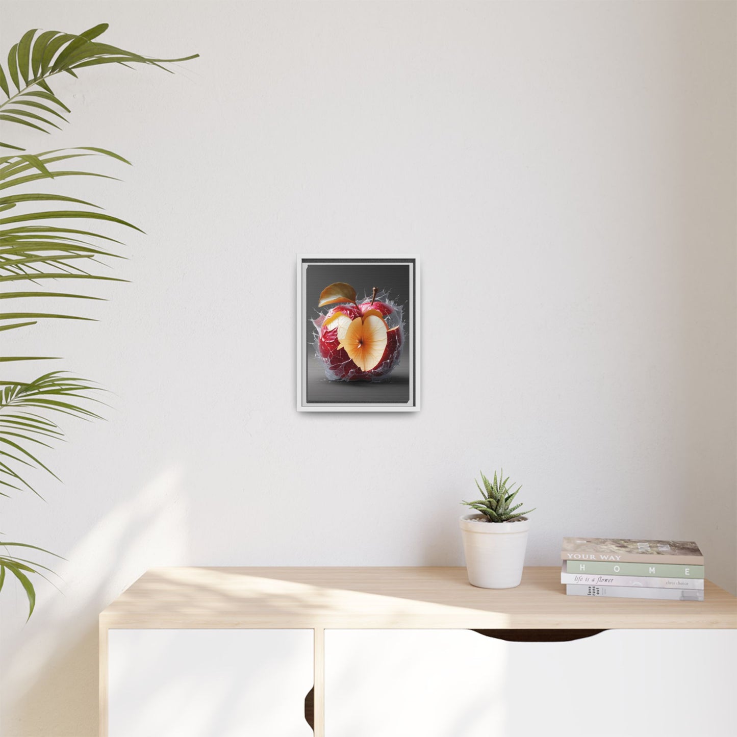 Framed Matte Canvas - Cracked Apple Art - Unique Home Decor