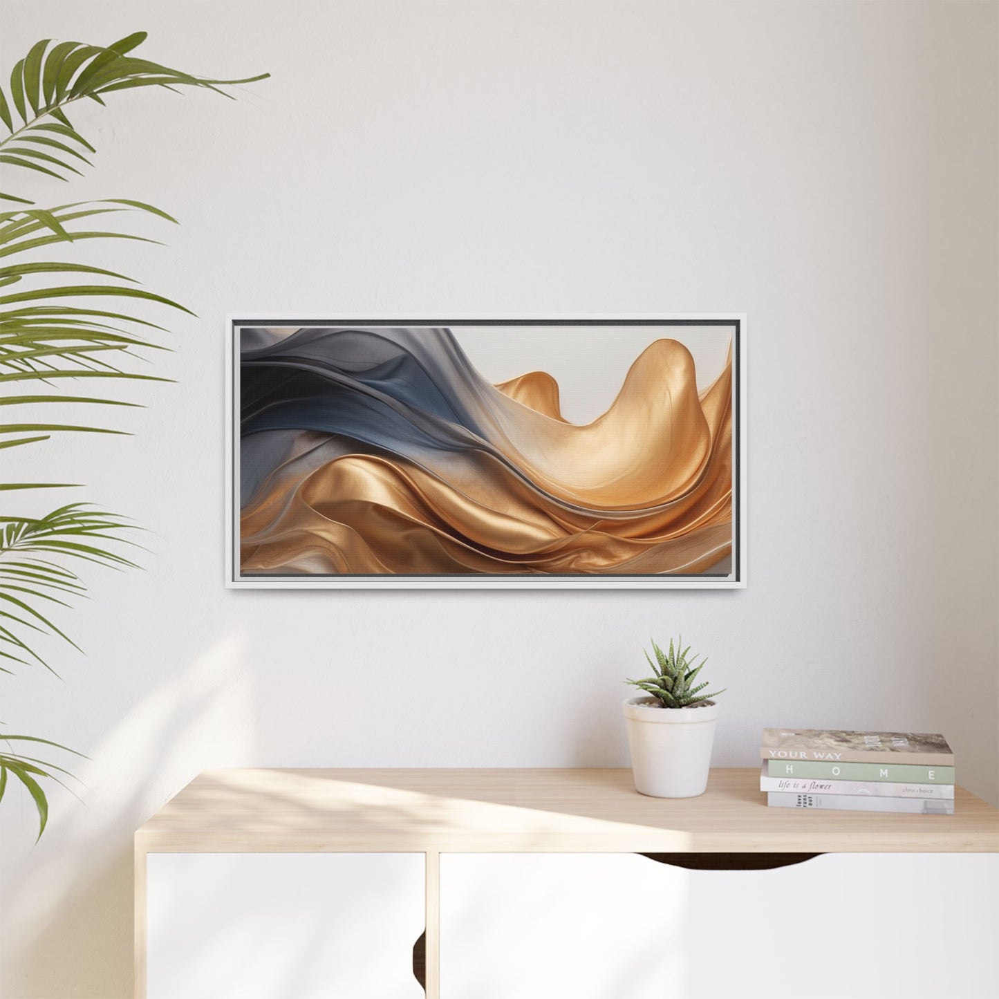 Abstract Matte Canvas Art Print - Framed Multi-color Wall Decor