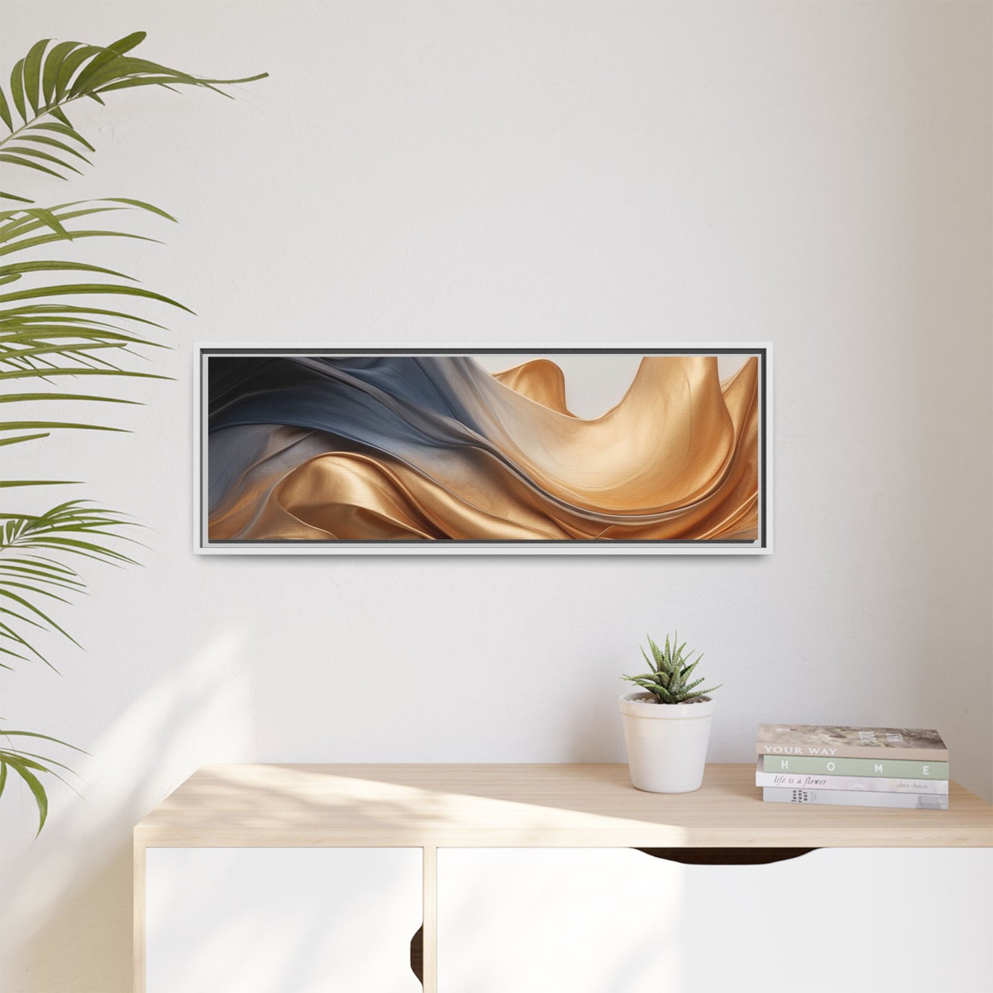 Abstract Matte Canvas Art Print - Framed Multi-color Wall Decor