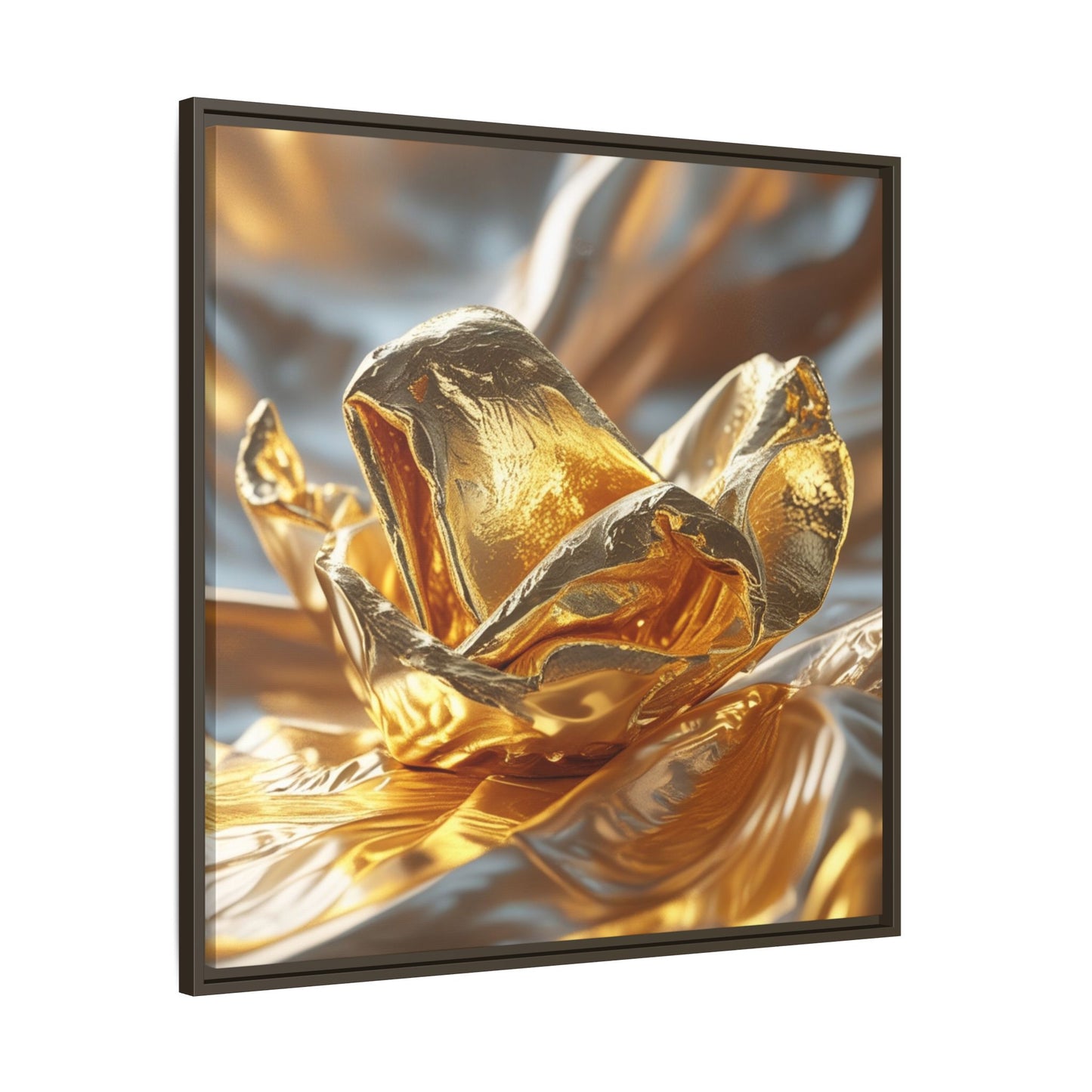 Gold Foil Rose Canvas Art - Elegant Home Decor