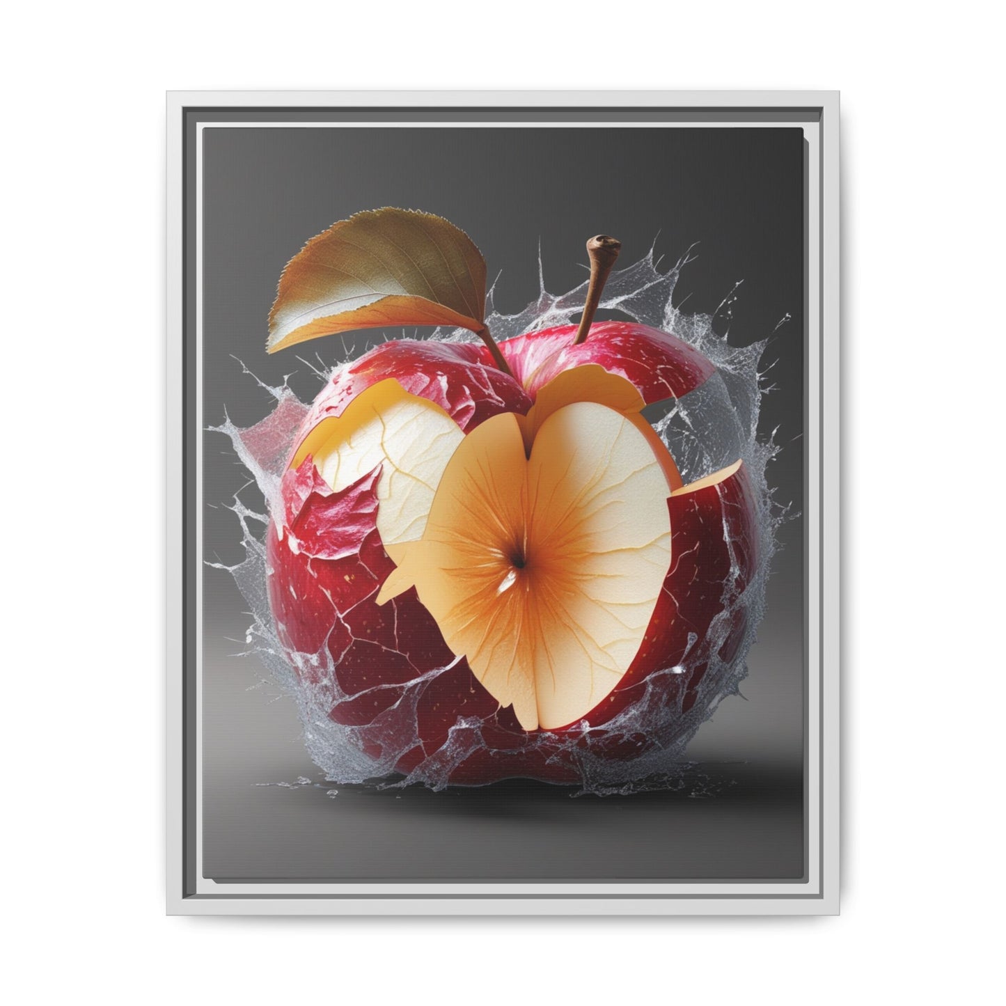 Framed Matte Canvas - Cracked Apple Art - Unique Home Decor