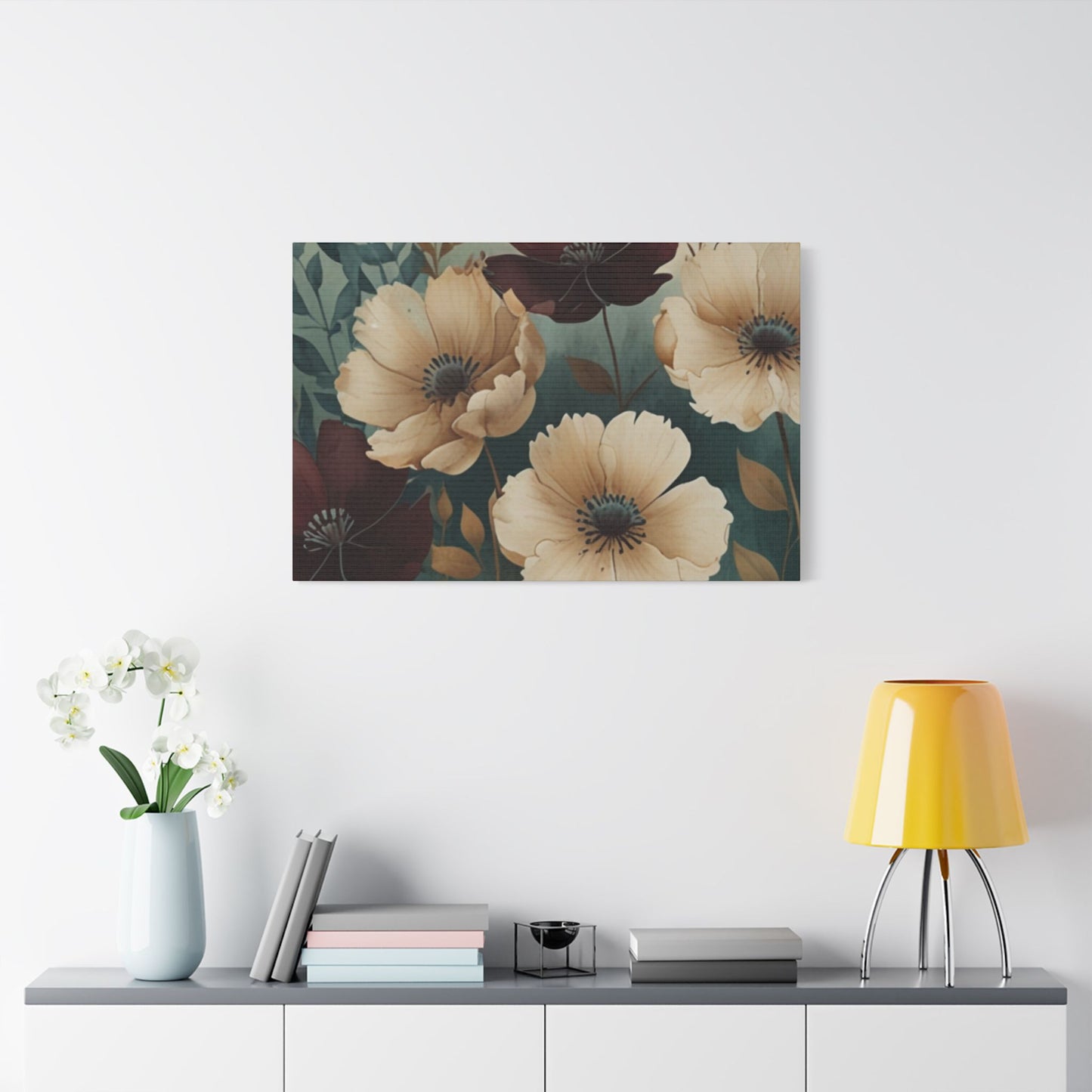 Floral Satin Canvas Art | Nature-Inspired Wall Décor