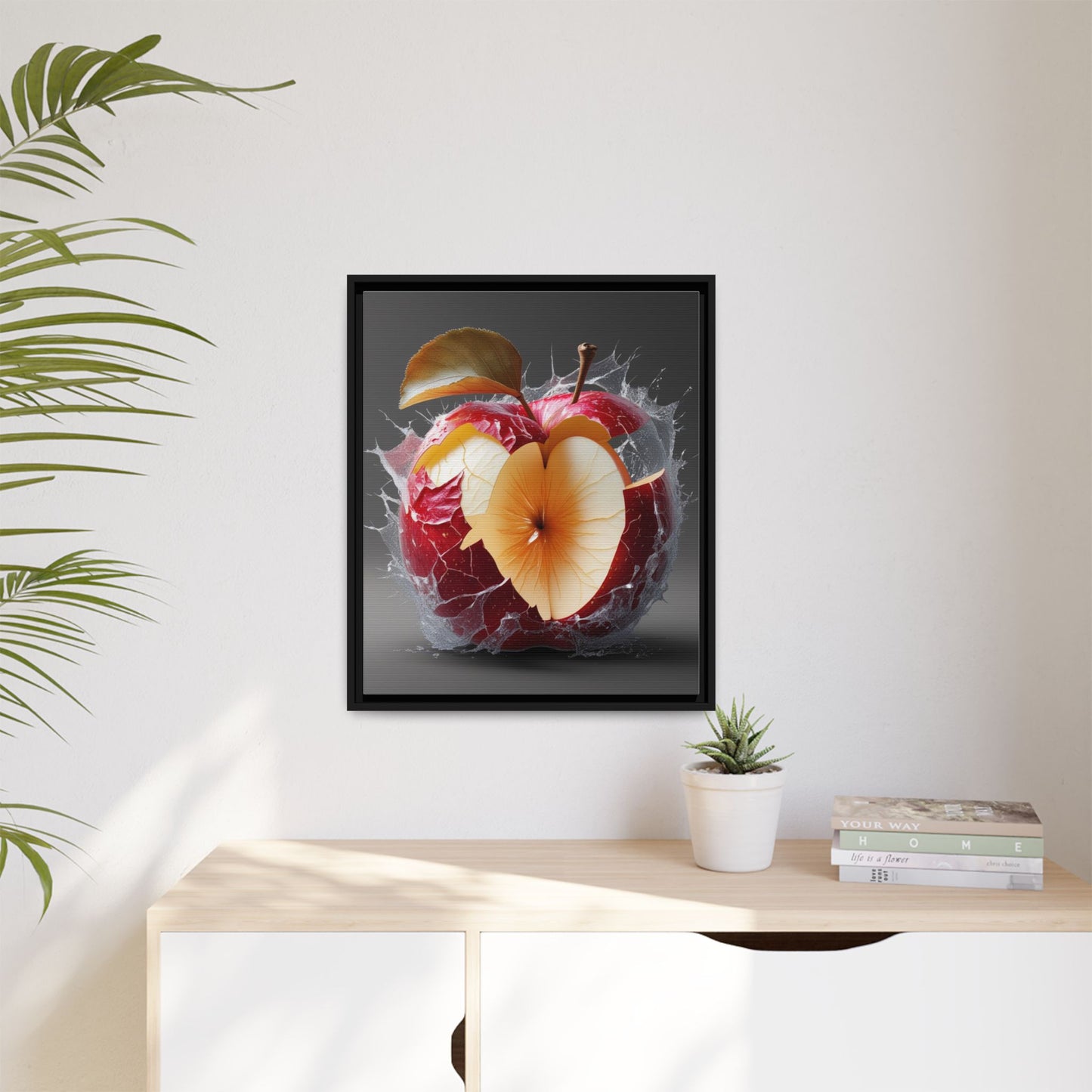 Framed Matte Canvas - Cracked Apple Art - Unique Home Decor