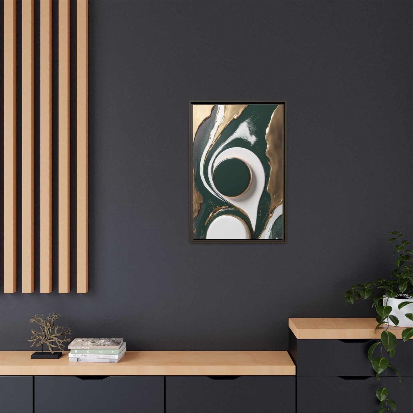 Elegant Abstract Framed Canvas Art - Modern Multi-Color Home Decor
