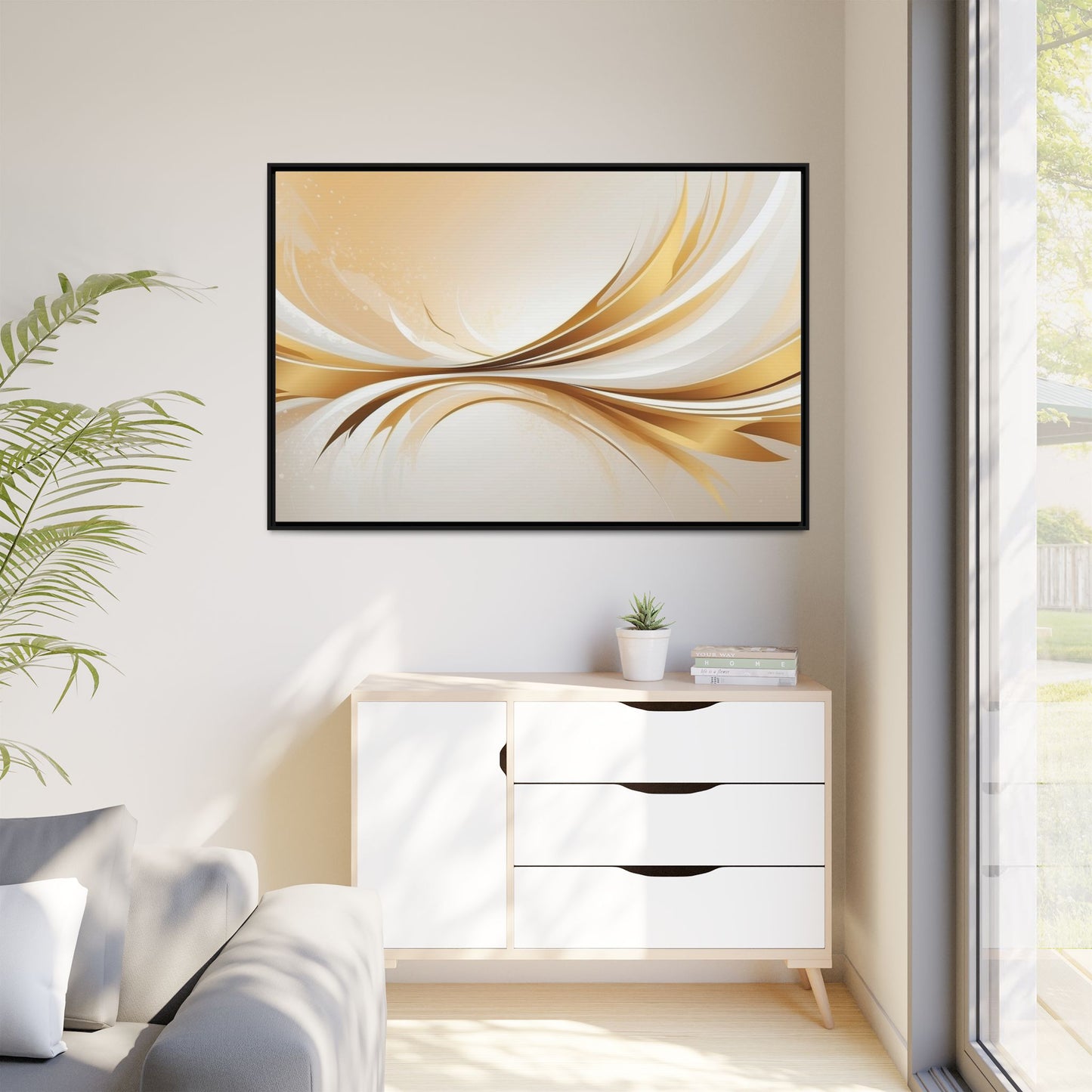 Modern Abstract Wall Art - Framed Matte Canvas Decor