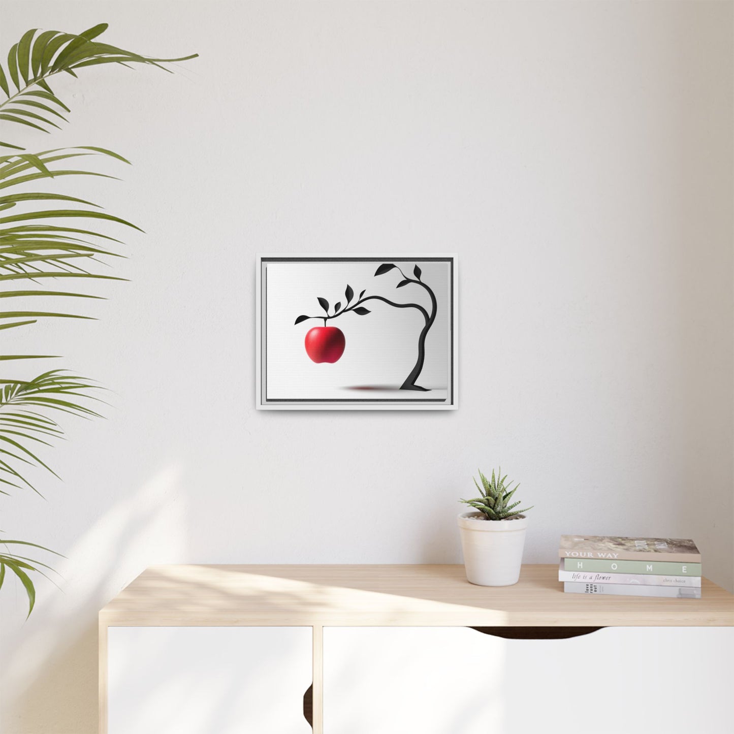 Modern Framed Canvas Art - Red Apple Tree Decor for Home & Office