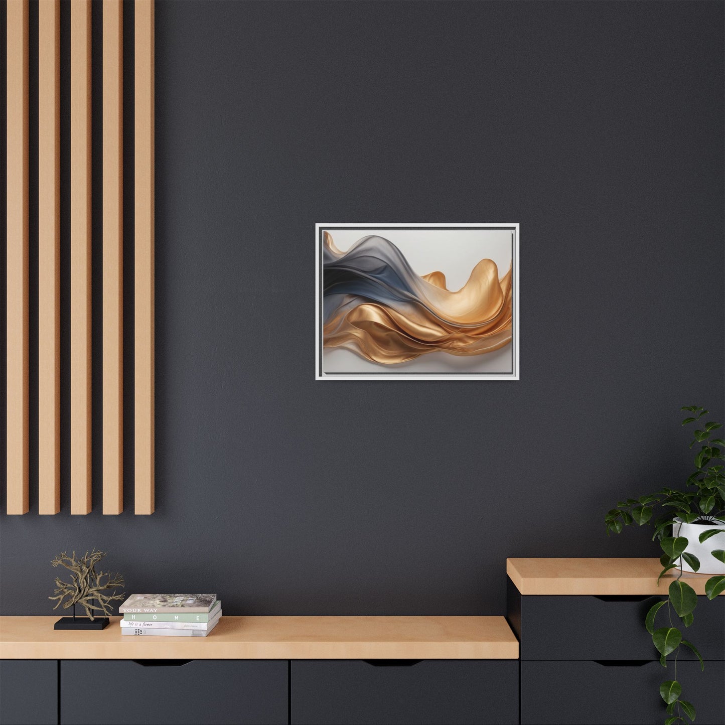 Abstract Matte Canvas Art Print - Framed Multi-color Wall Decor