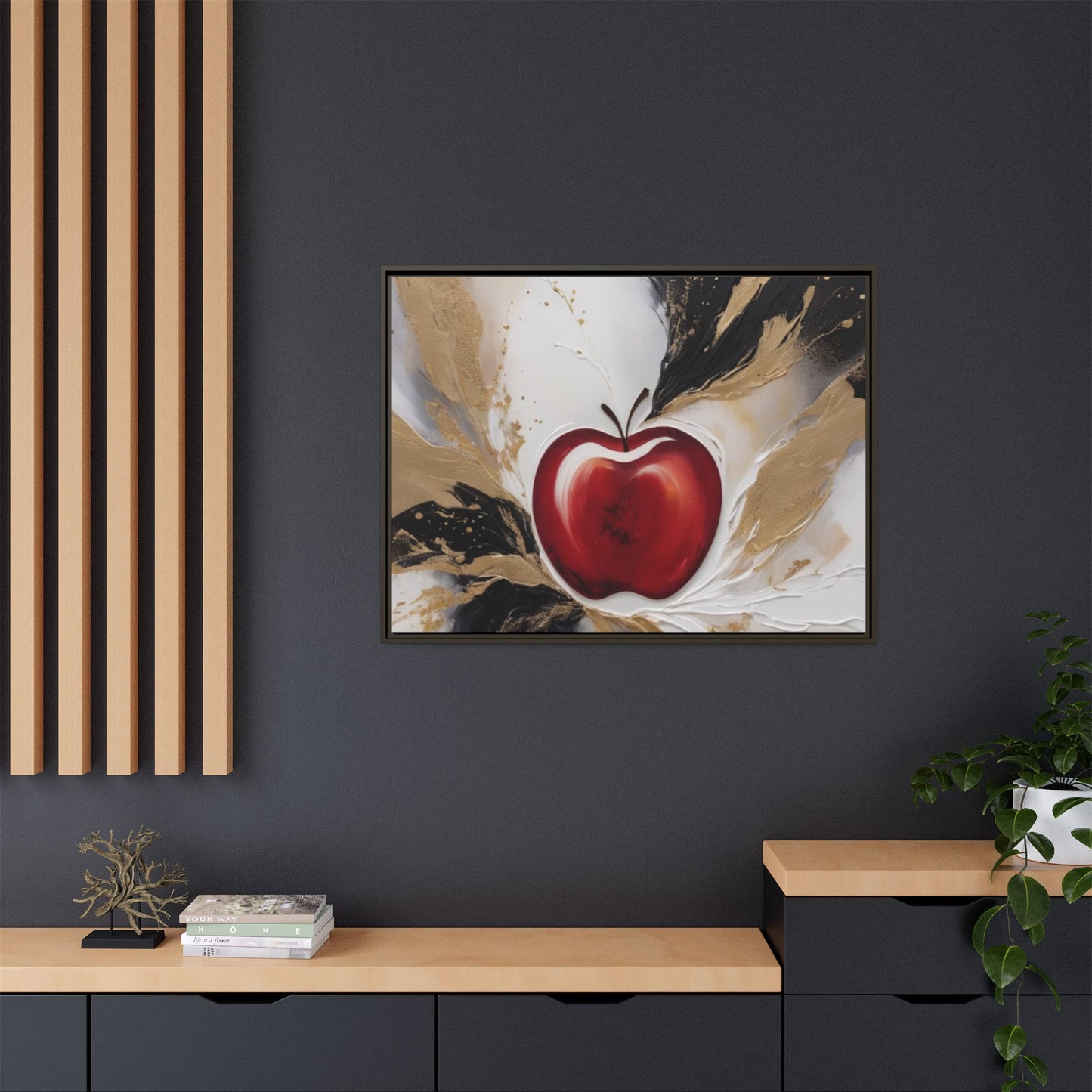 Elegant Apple Canvas Art Print - Framed Wall Decor