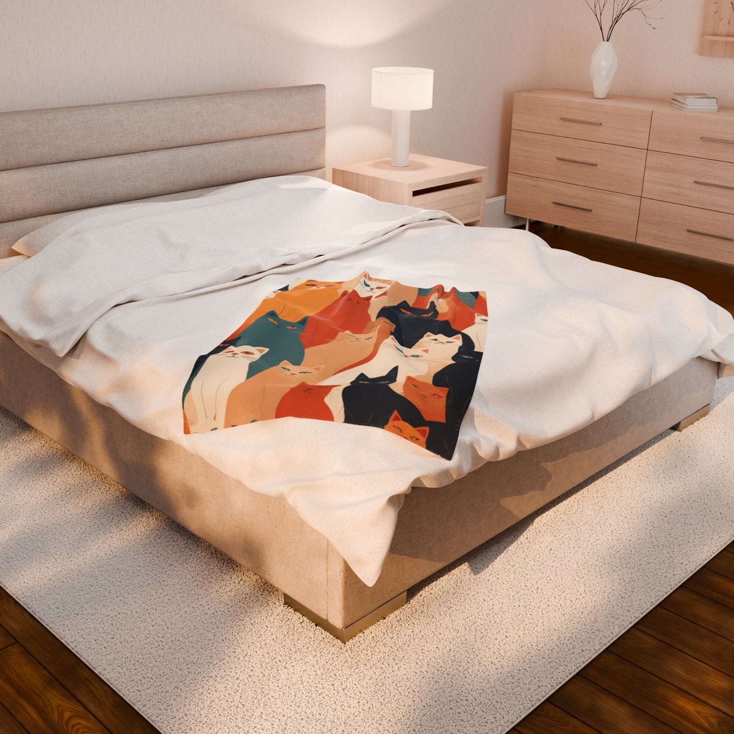 Cozy Cat Lover's Velveteen Plush Blanket