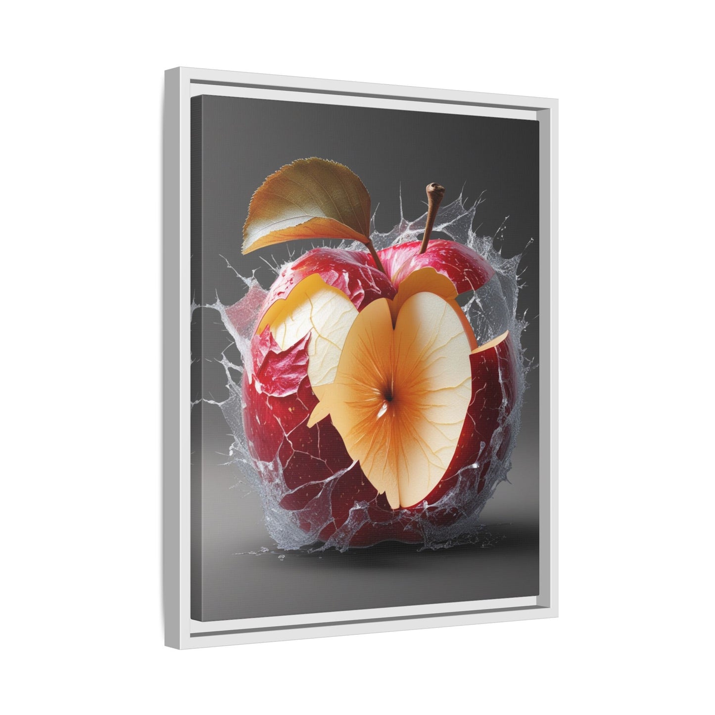 Framed Matte Canvas - Cracked Apple Art - Unique Home Decor