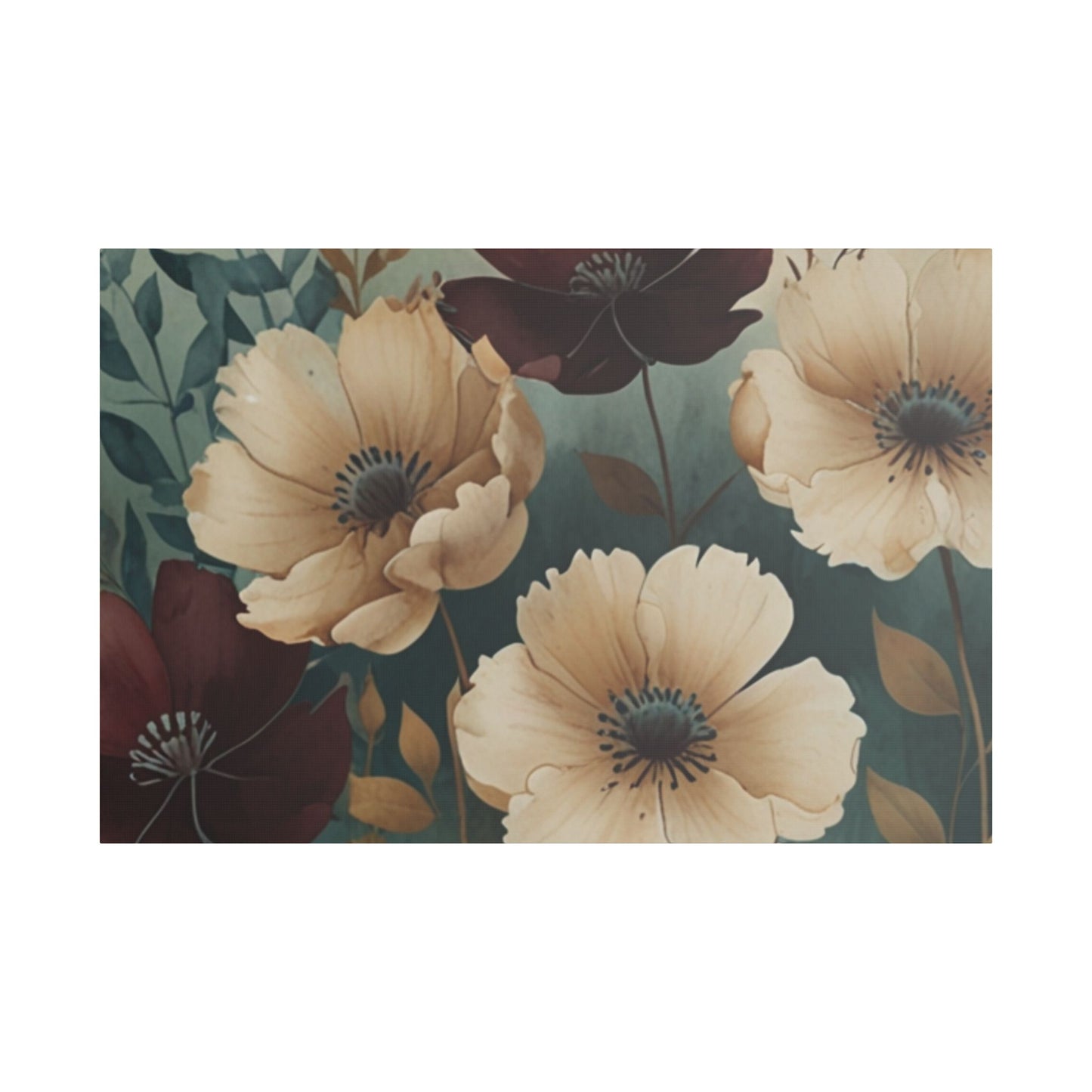 Floral Satin Canvas Art | Nature-Inspired Wall Décor