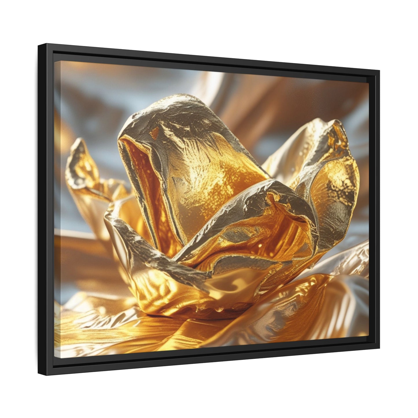 Gold Foil Rose Canvas Art - Elegant Home Decor