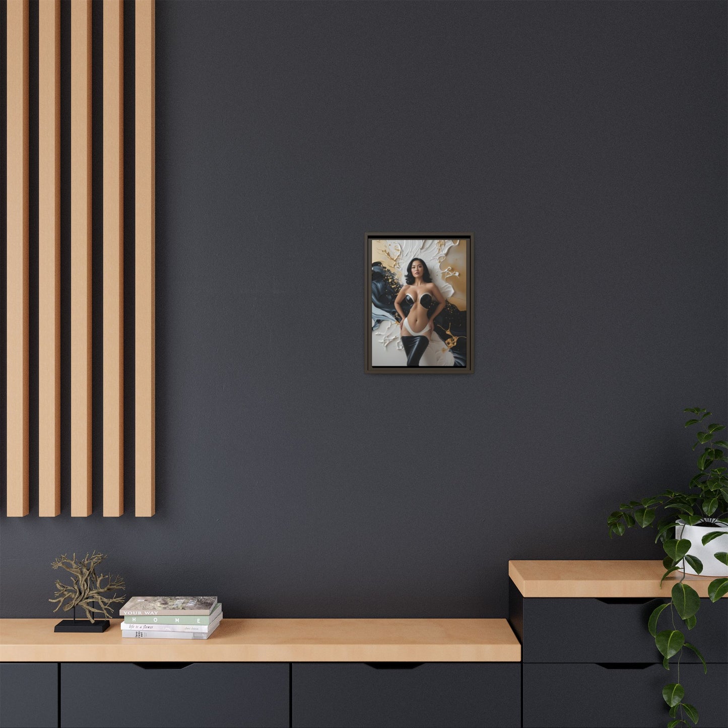 Elegant Framed Canvas Art - Multi-Color Abstract Beauty