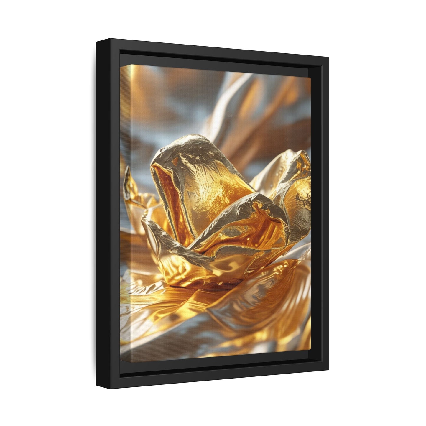Gold Foil Rose Canvas Art - Elegant Home Decor