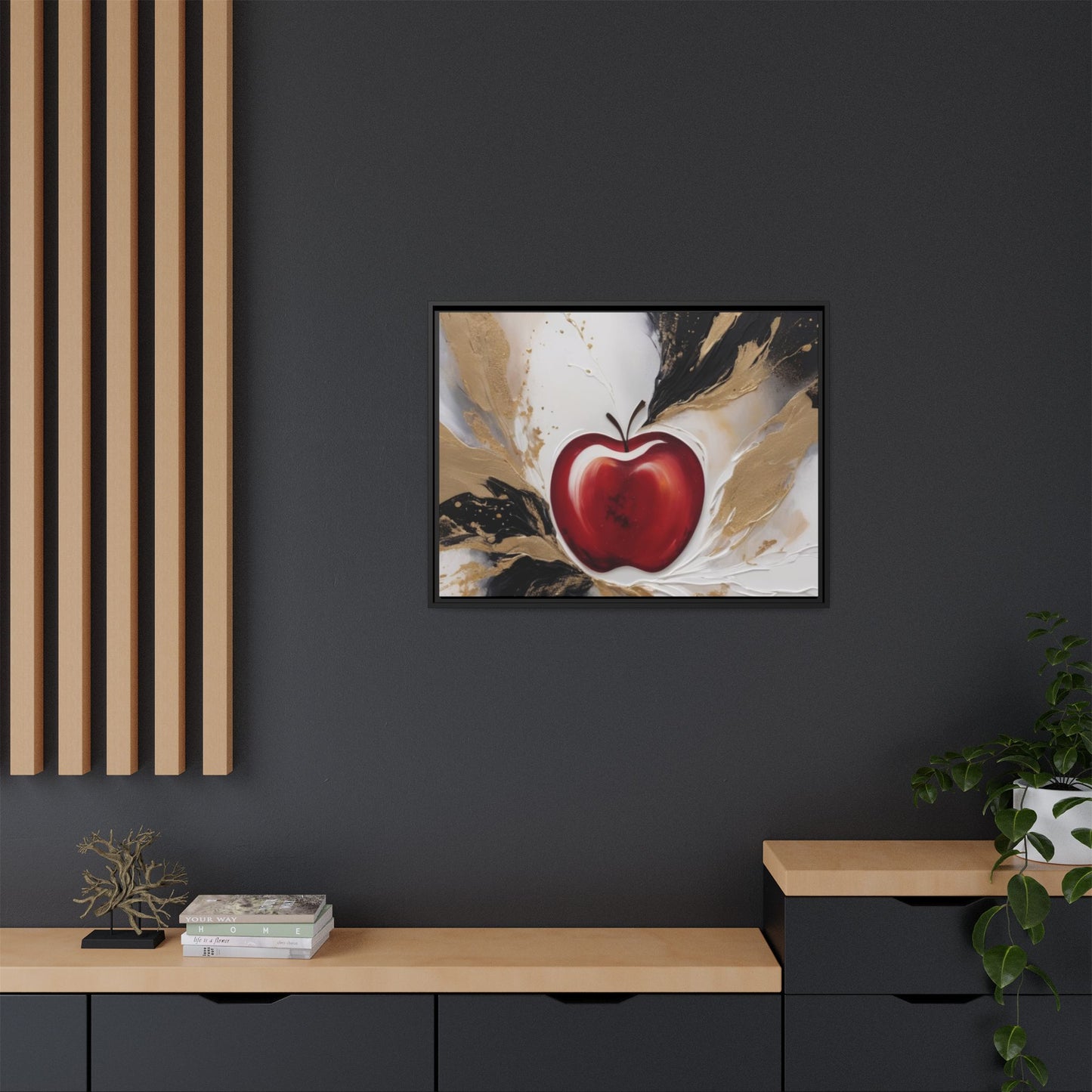 Elegant Apple Canvas Art Print - Framed Wall Decor