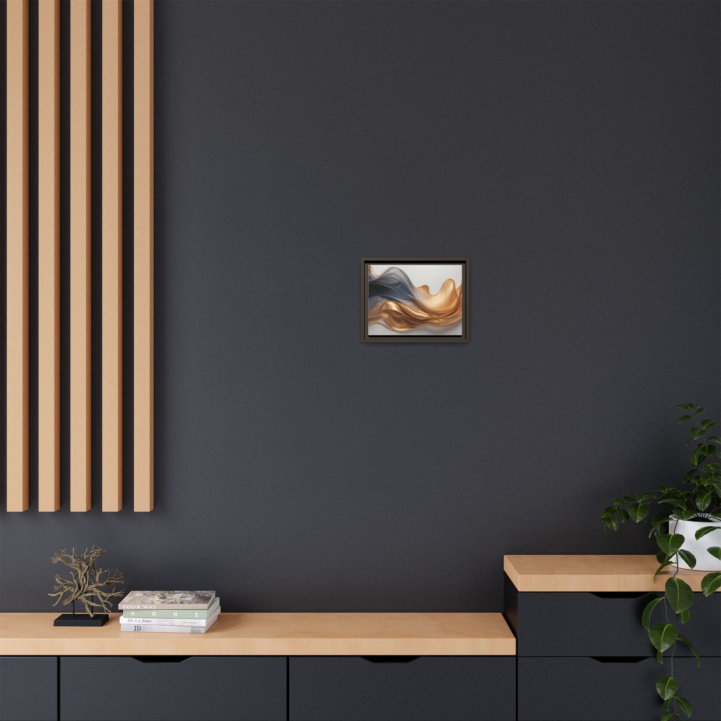 Abstract Matte Canvas Art Print - Framed Multi-color Wall Decor