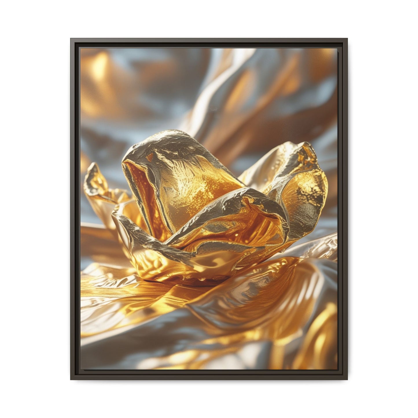 Gold Foil Rose Canvas Art - Elegant Home Decor