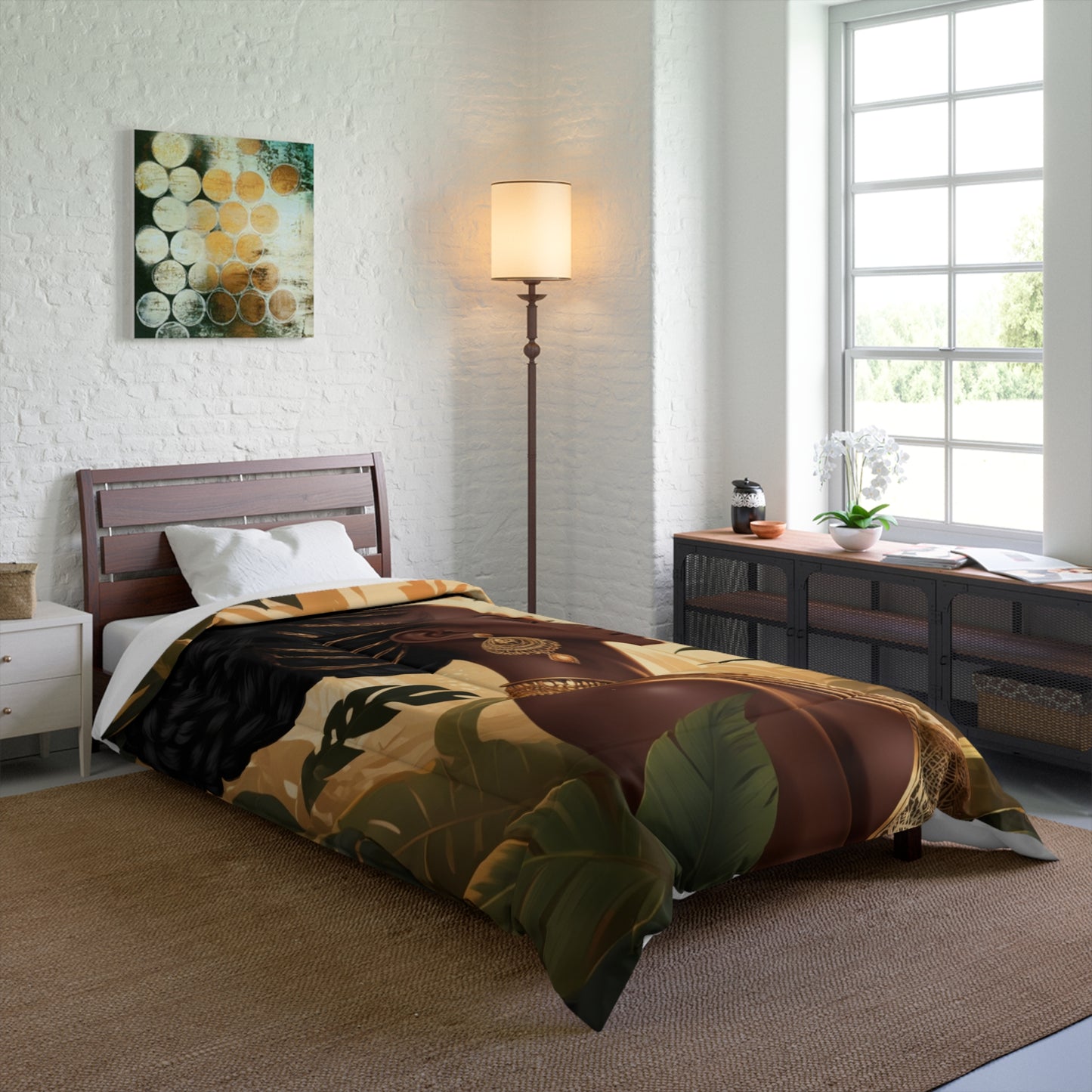 Bohemian Elegance Comforter - African Woman Design for Cozy Bedrooms