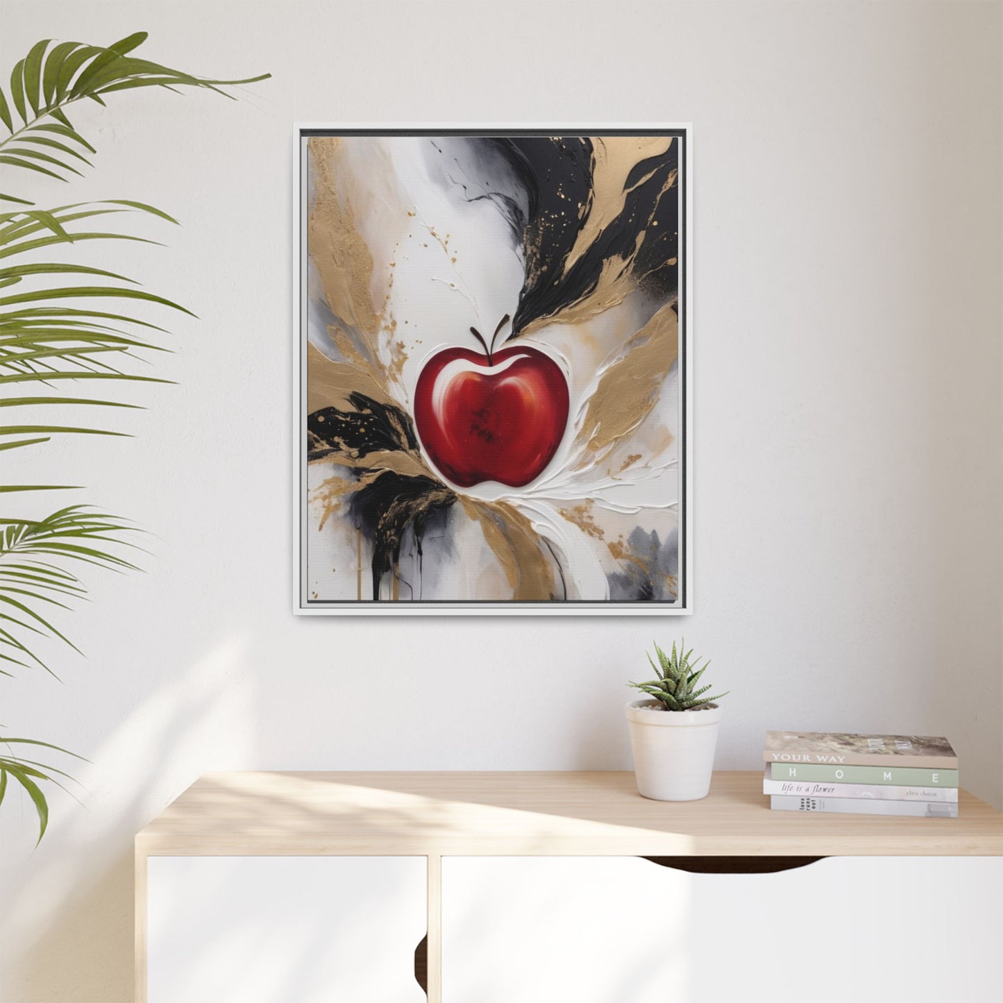Elegant Apple Canvas Art Print - Framed Wall Decor