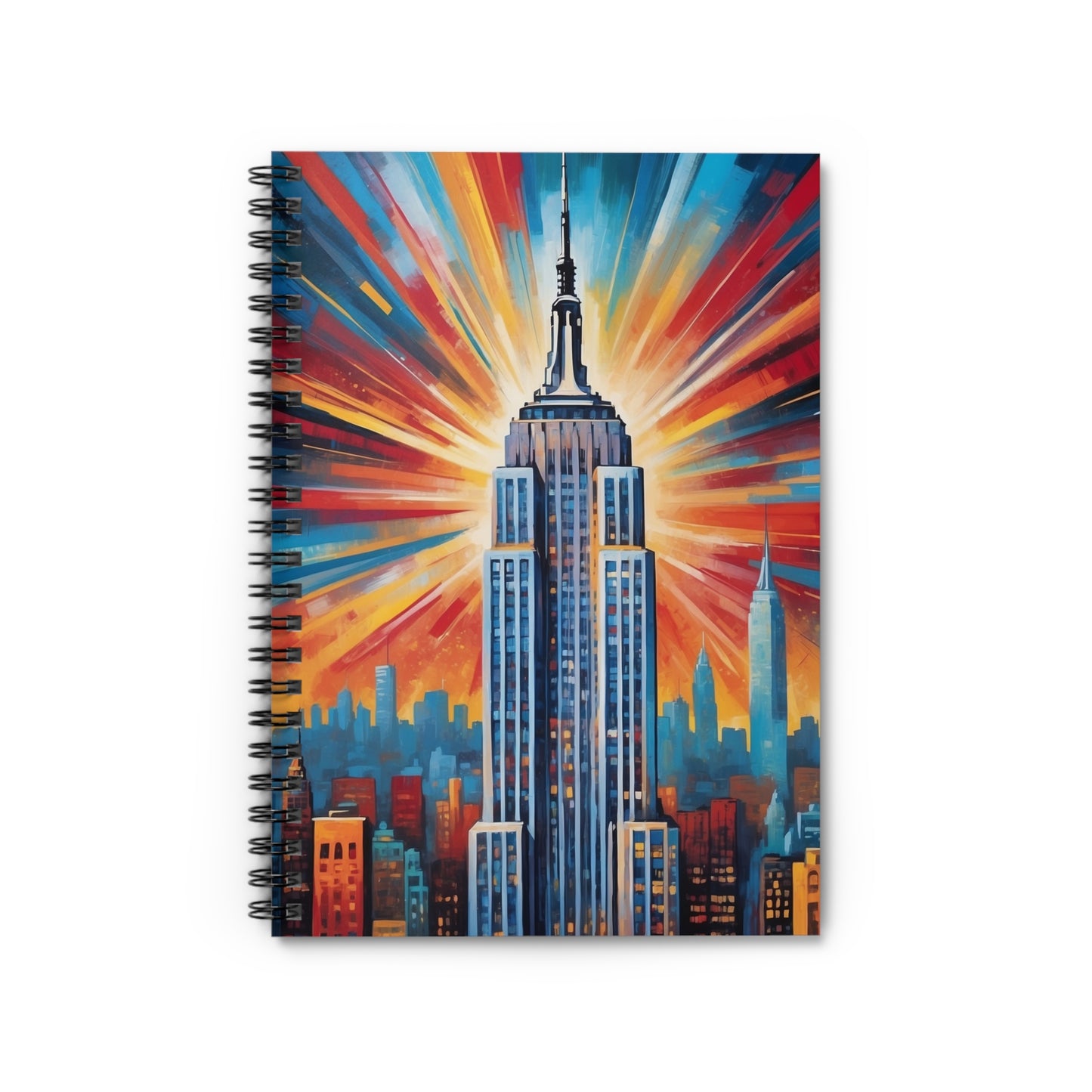 Empire State Building Spiral Notebook - Ruled Line - Vibrant Cityscape Design for Artists, Students, and Travelers