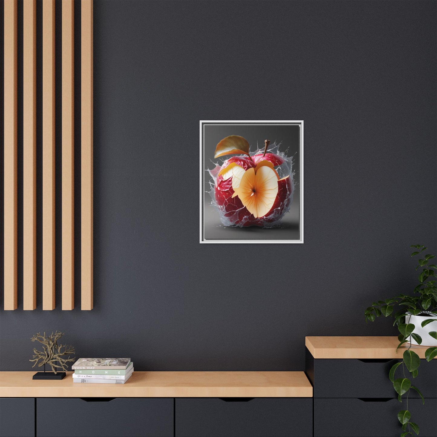 Framed Matte Canvas - Cracked Apple Art - Unique Home Decor