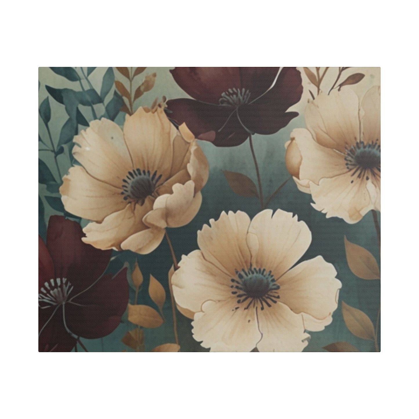Floral Satin Canvas Art | Nature-Inspired Wall Décor