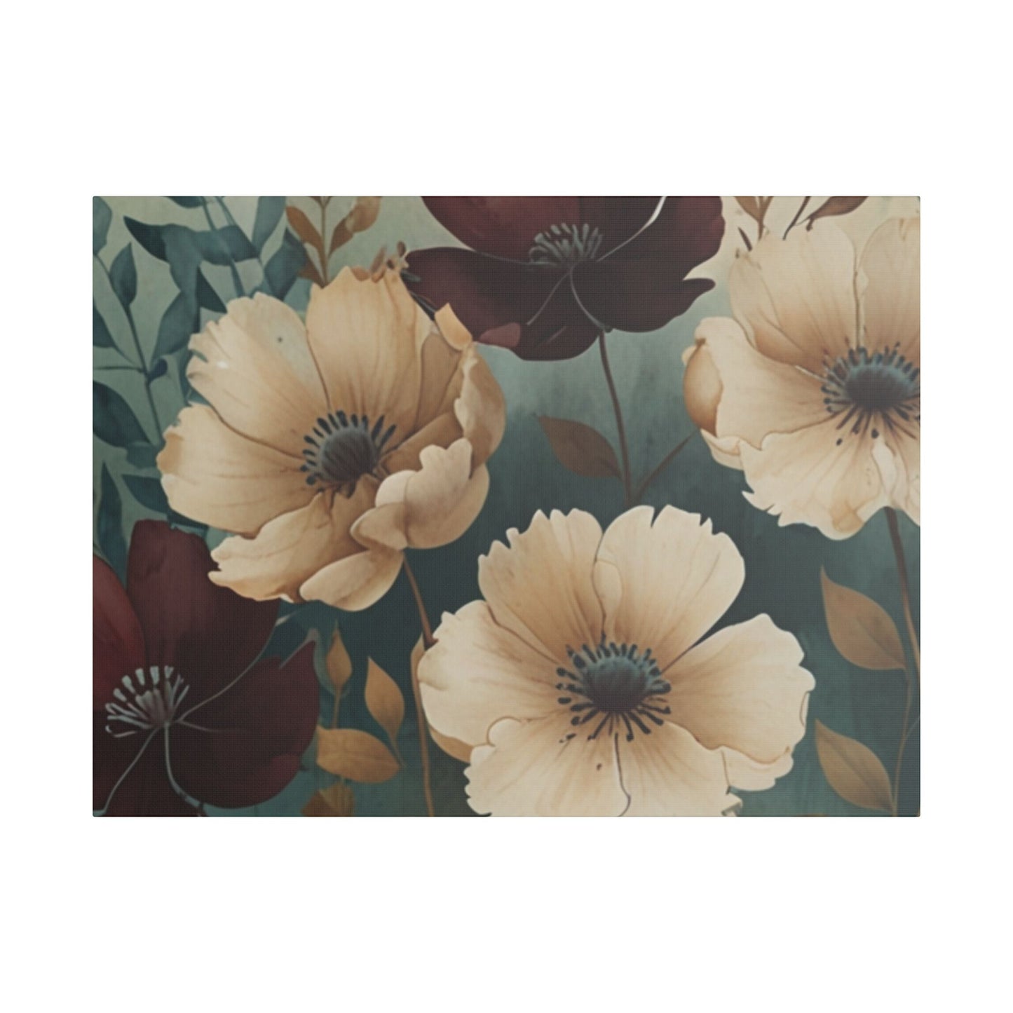 Floral Satin Canvas Art | Nature-Inspired Wall Décor