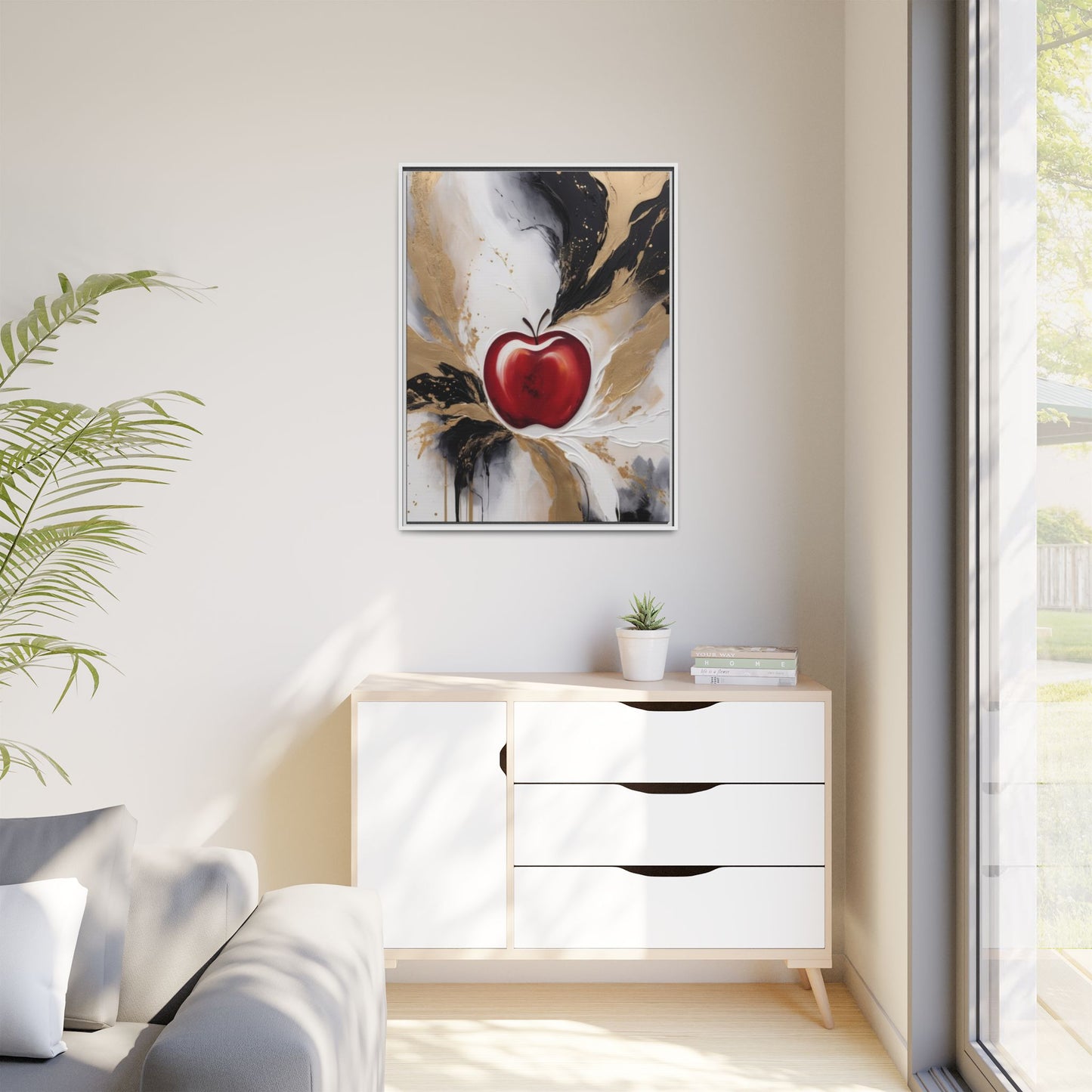 Elegant Apple Canvas Art Print - Framed Wall Decor