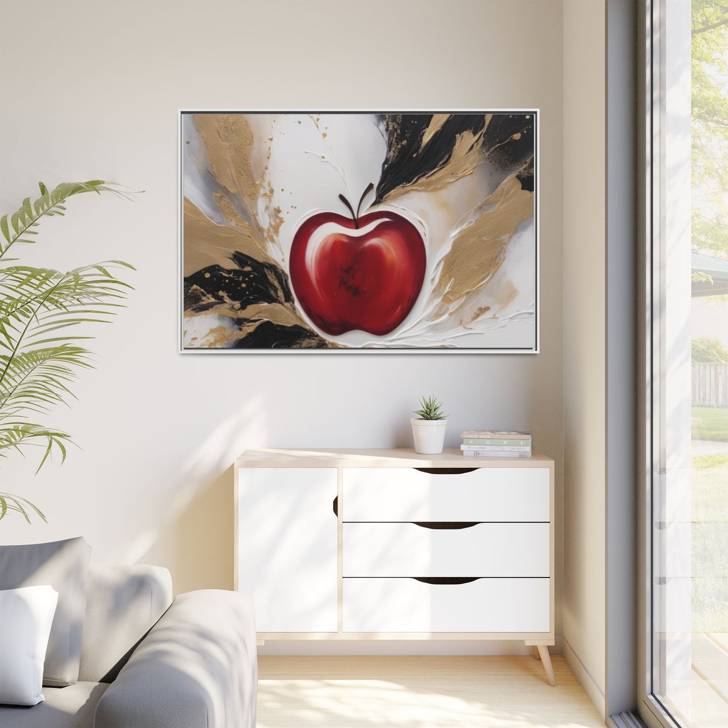 Elegant Apple Canvas Art Print - Framed Wall Decor