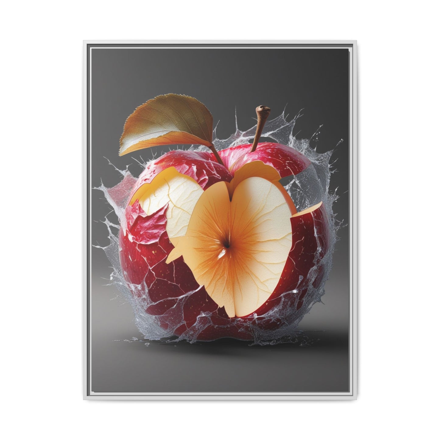 Framed Matte Canvas - Cracked Apple Art - Unique Home Decor