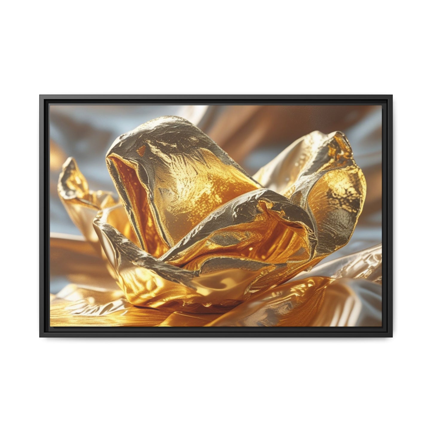 Gold Foil Rose Canvas Art - Elegant Home Decor