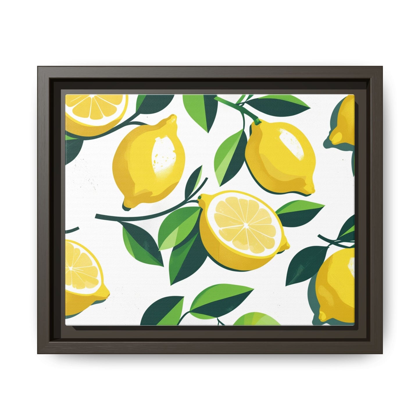 Lemon-Themed Framed Canvas Wall Art - Bright and Fresh Decor