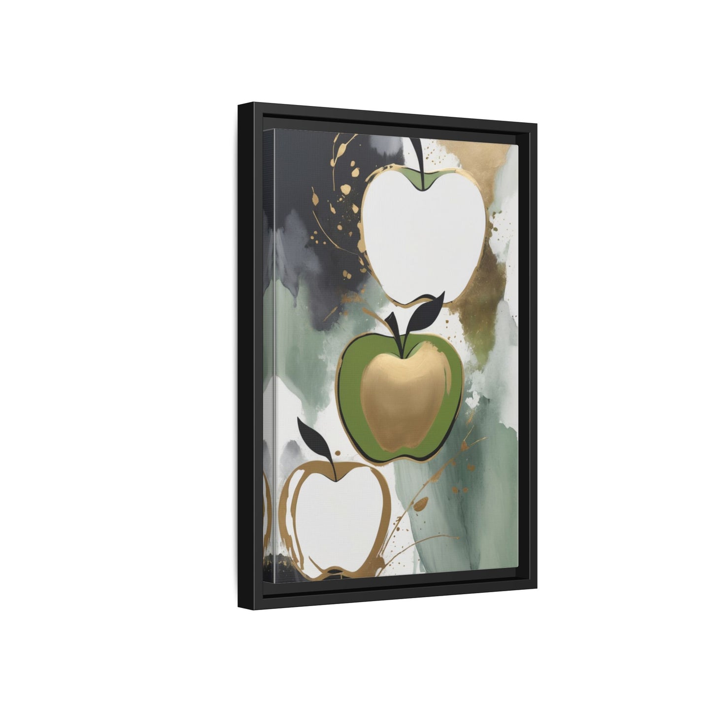 Modern Abstract Apple Canvas Art Print - Colorful Framed Wall Decor