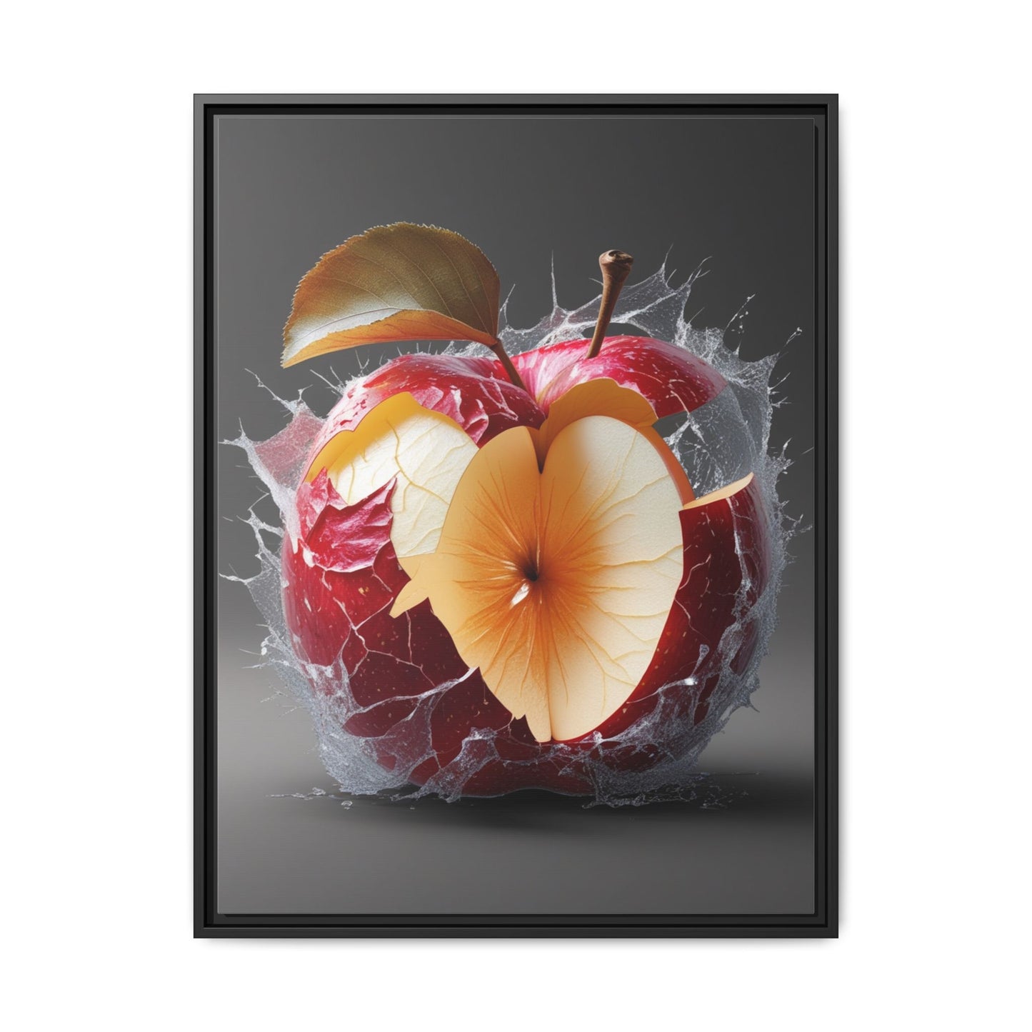 Framed Matte Canvas - Cracked Apple Art - Unique Home Decor