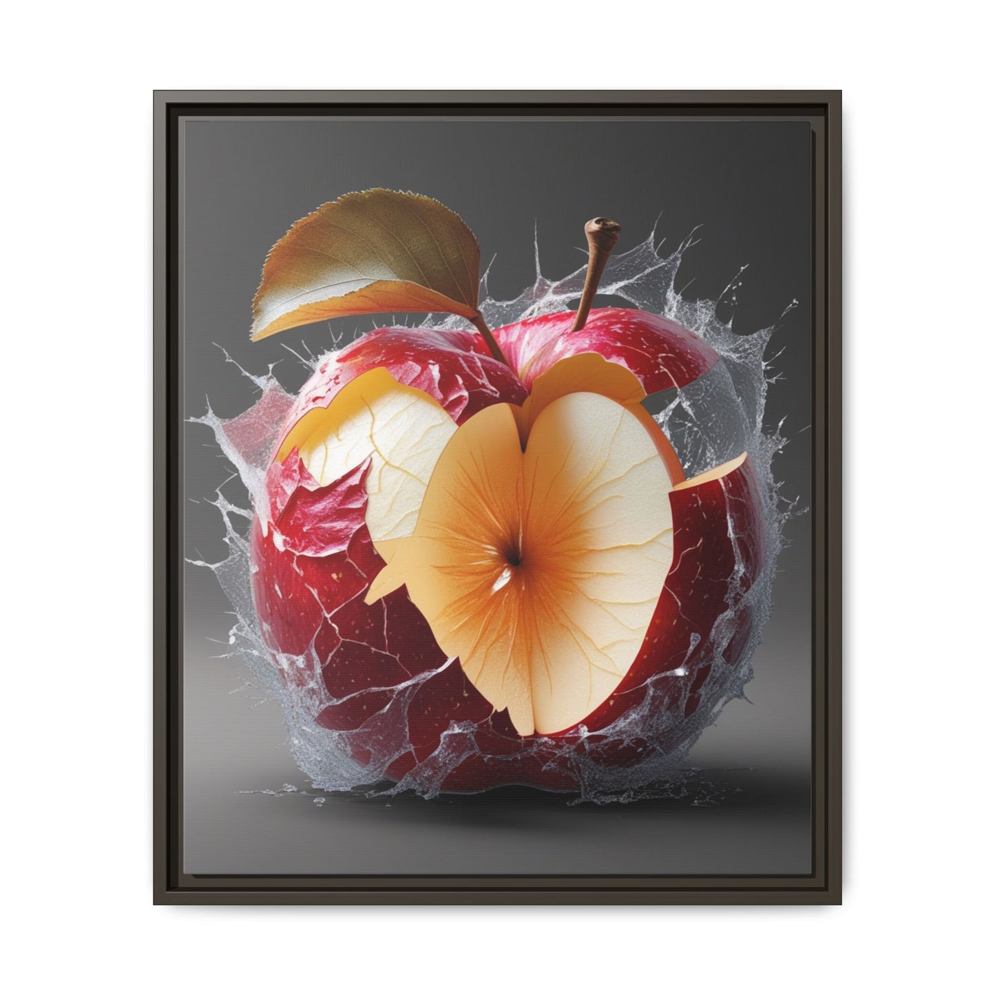 Framed Matte Canvas - Cracked Apple Art - Unique Home Decor