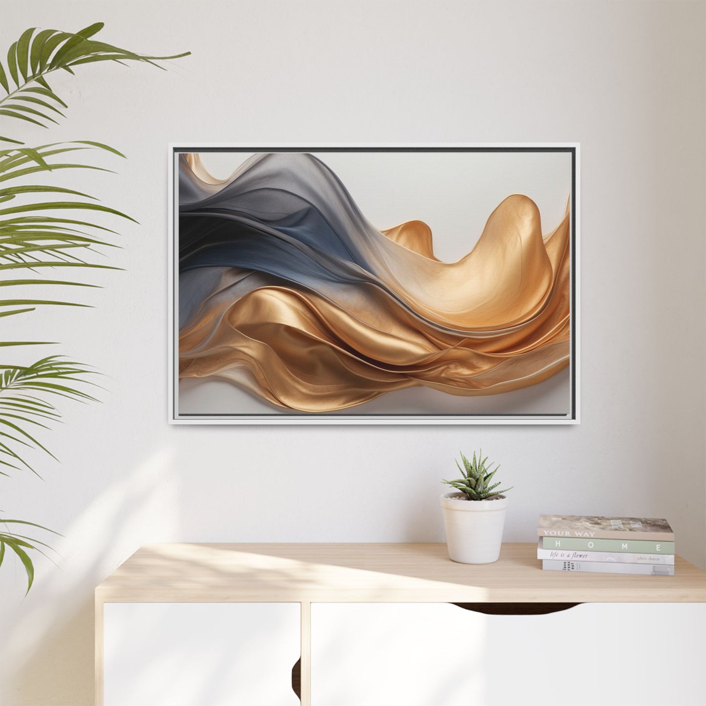 Abstract Matte Canvas Art Print - Framed Multi-color Wall Decor