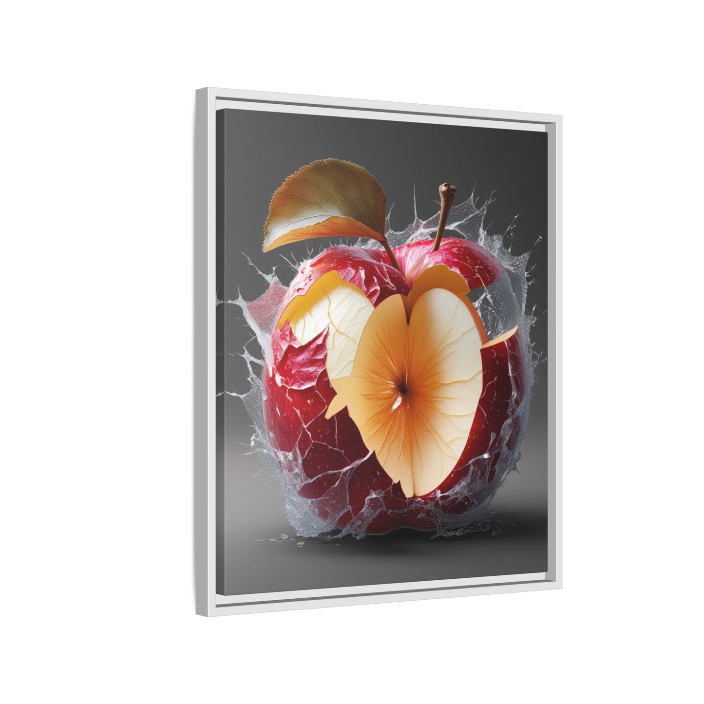 Framed Matte Canvas - Cracked Apple Art - Unique Home Decor