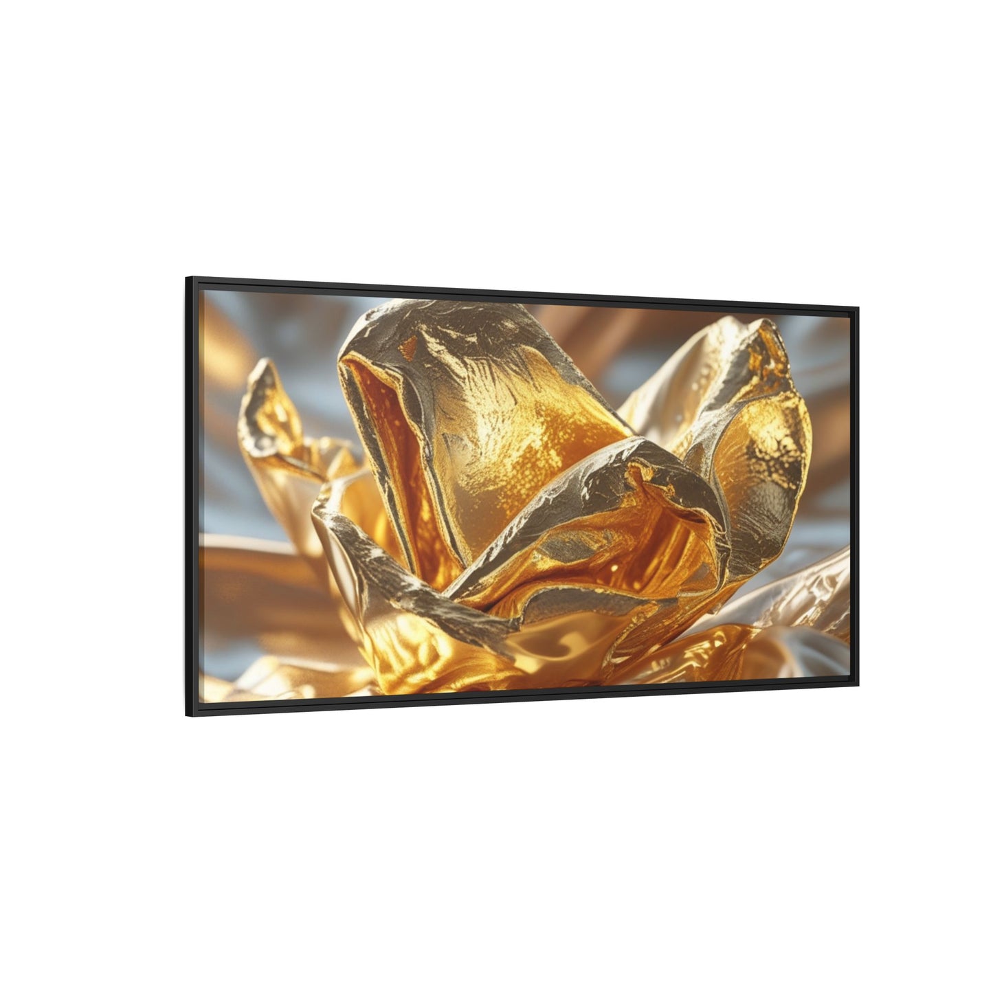 Gold Foil Rose Canvas Art - Elegant Home Decor
