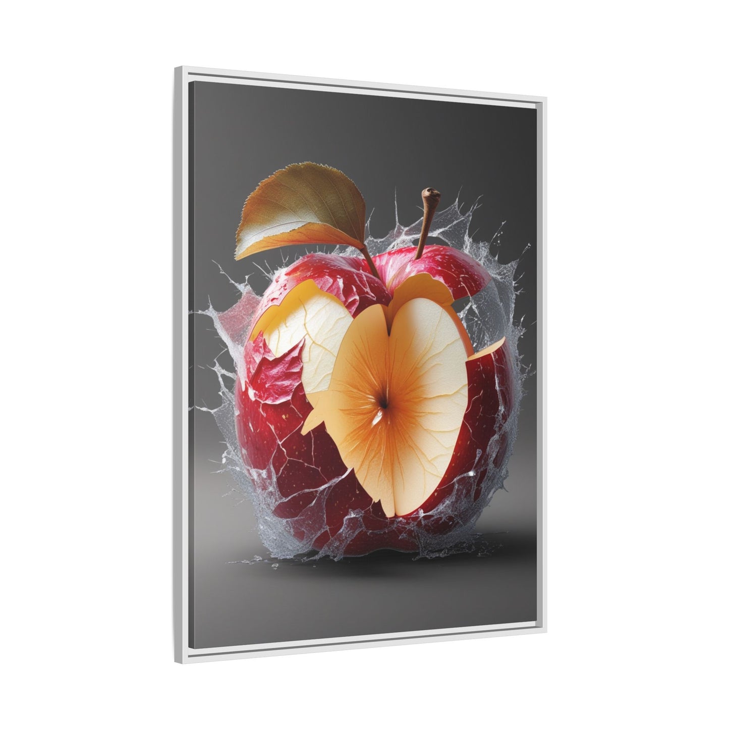 Framed Matte Canvas - Cracked Apple Art - Unique Home Decor