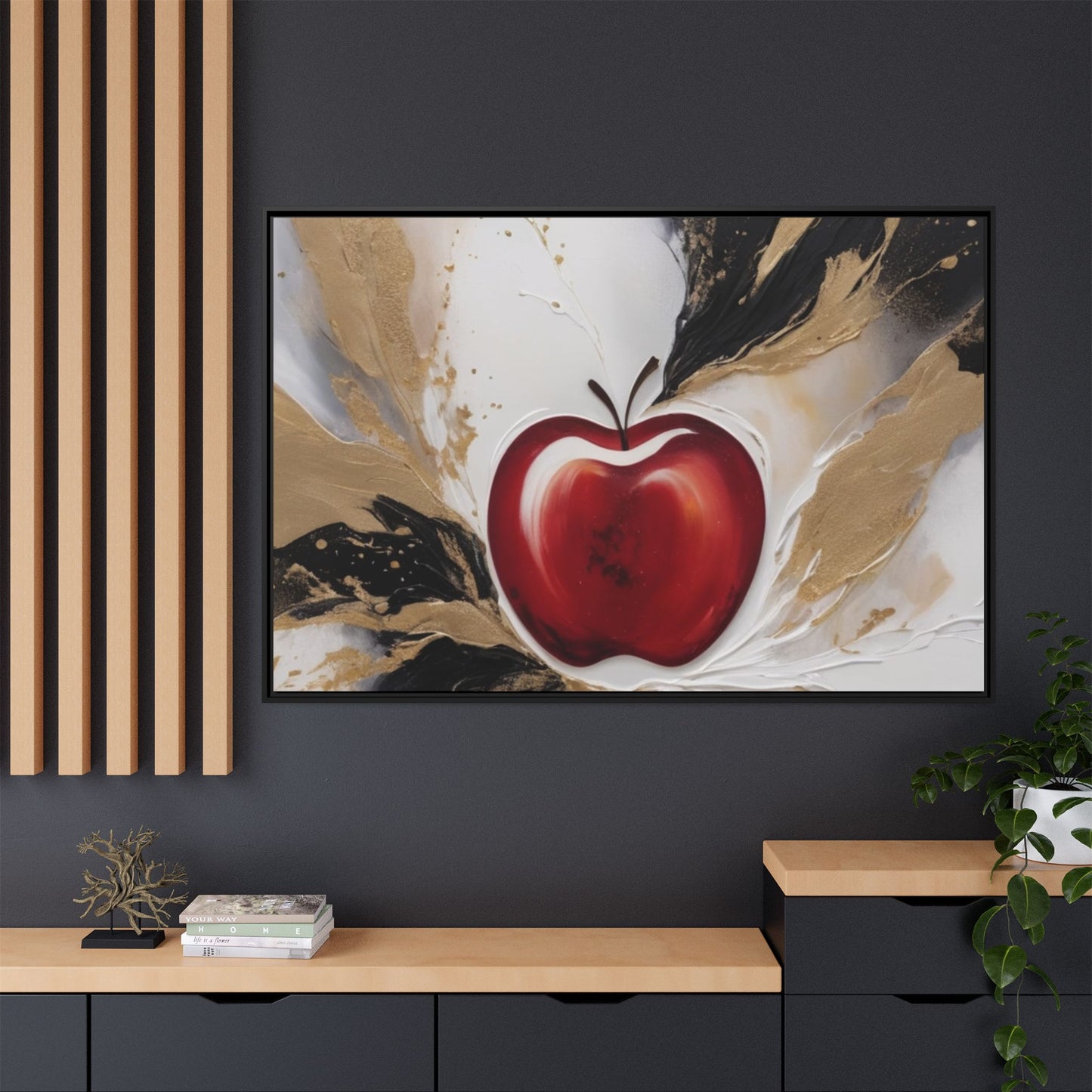 Elegant Apple Canvas Art Print - Framed Wall Decor
