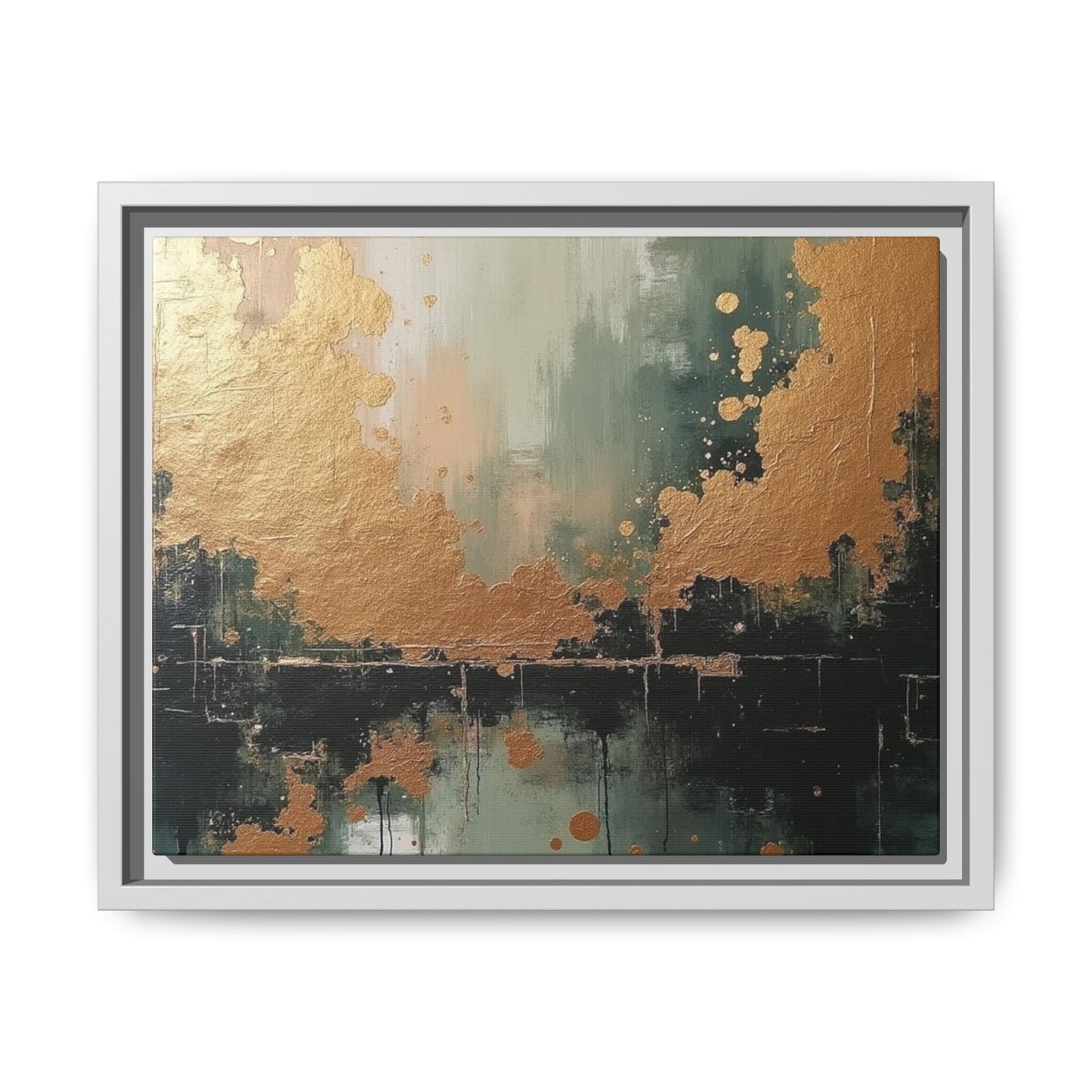 Elegant Matte Canvas Wall Art - Multi-Color Abstract Framed Decor