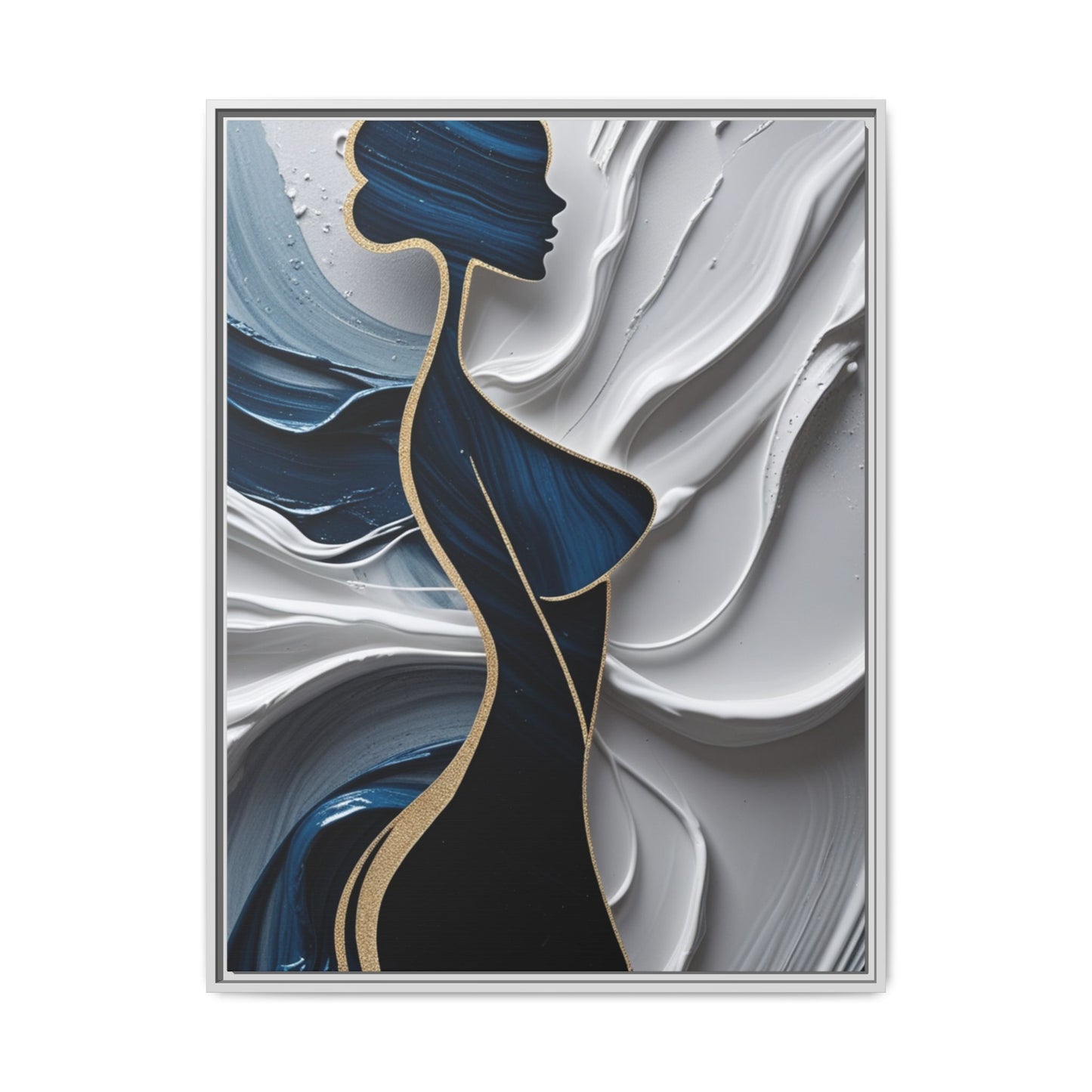 Elegant Abstract Woman Canvas Art - Framed Multi-Color Decor