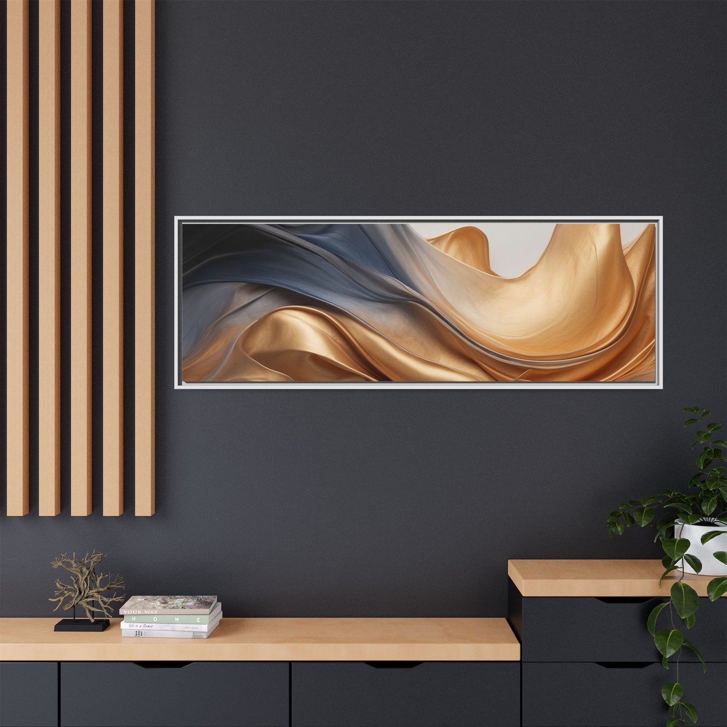 Abstract Matte Canvas Art Print - Framed Multi-color Wall Decor