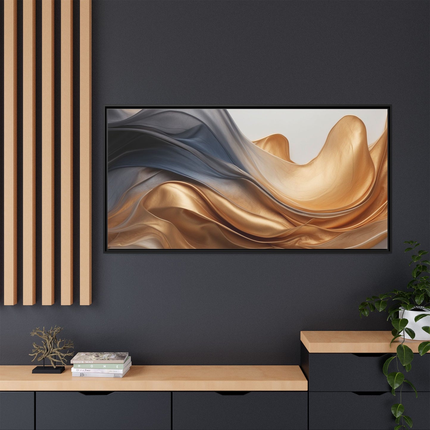 Abstract Matte Canvas Art Print - Framed Multi-color Wall Decor