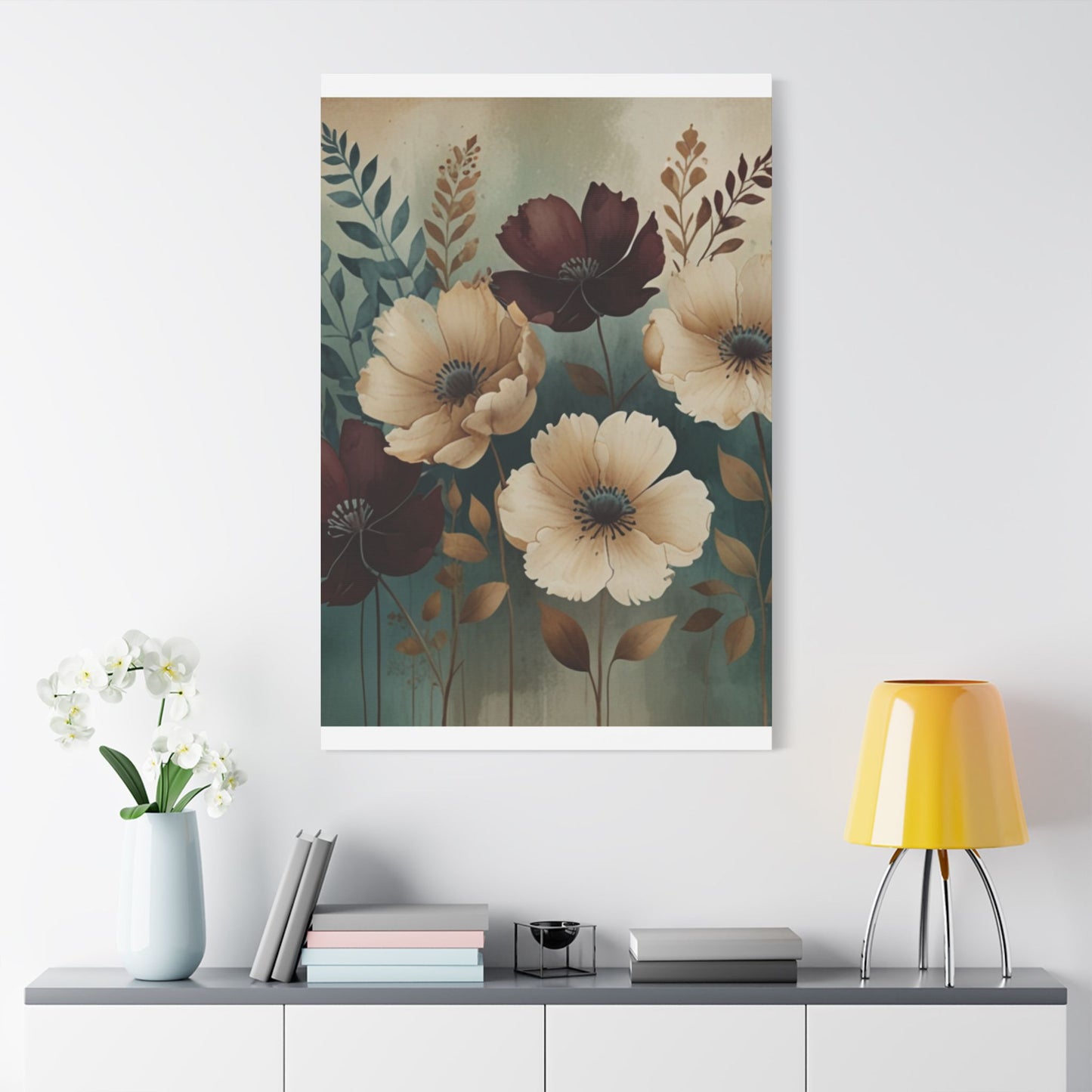 Floral Satin Canvas Art | Nature-Inspired Wall Décor