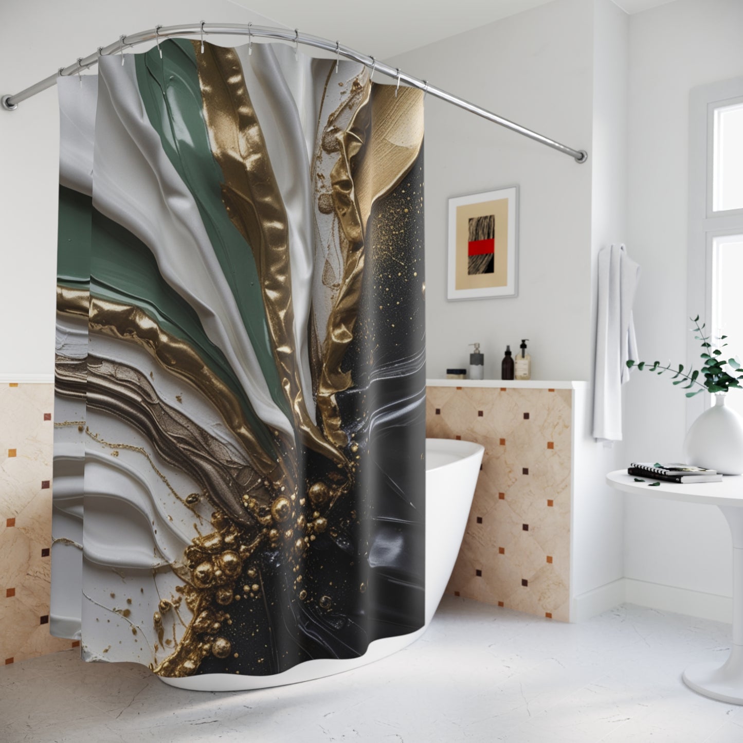 Elegant Abstract Shower Curtain - Luxury Home Decor