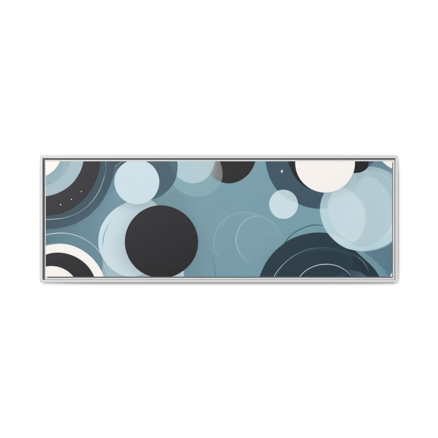Modern Abstract Framed Canvas Art - Multi-Color Circles Decoration