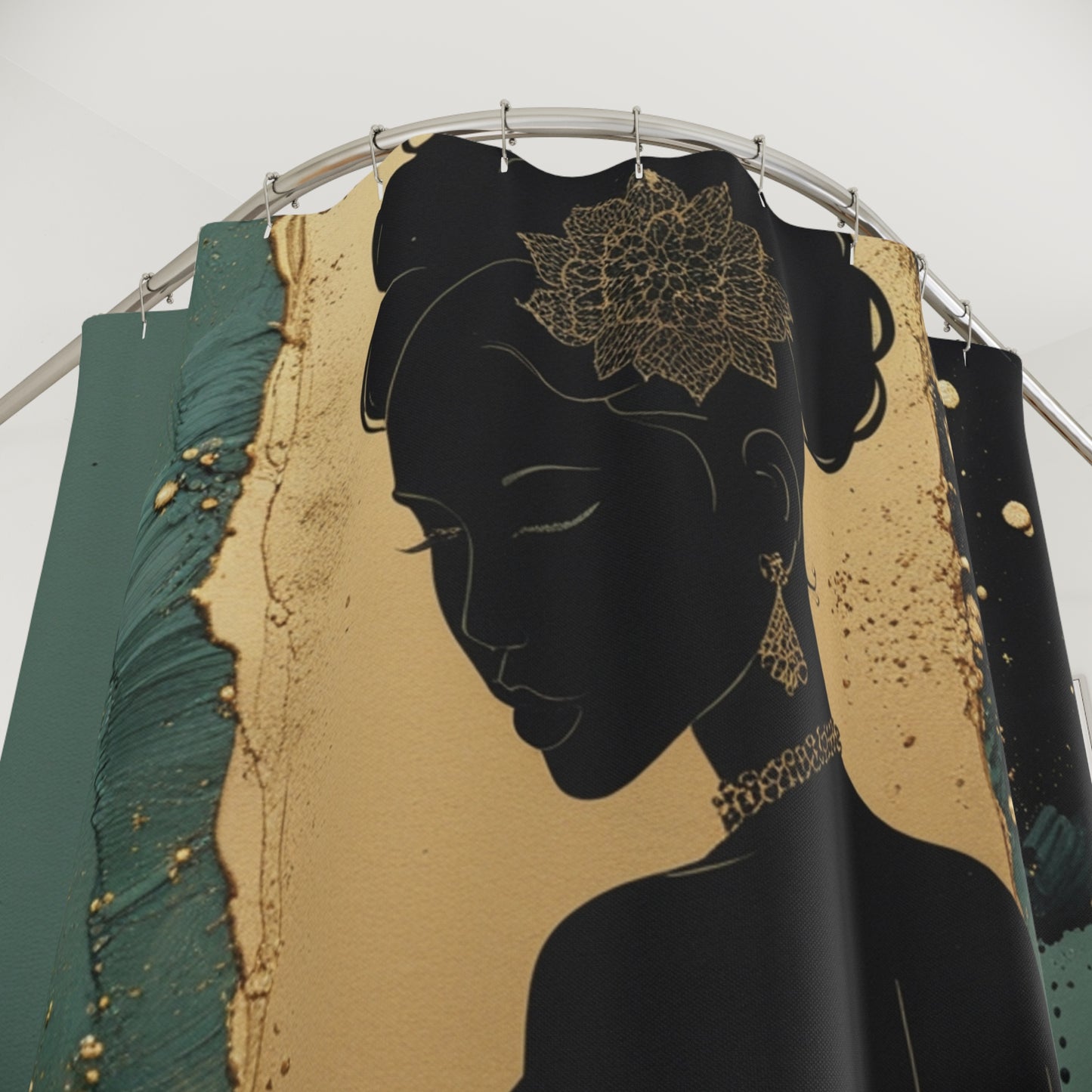 Elegant Silhouette Shower Curtain - Artistic Bathroom Decor