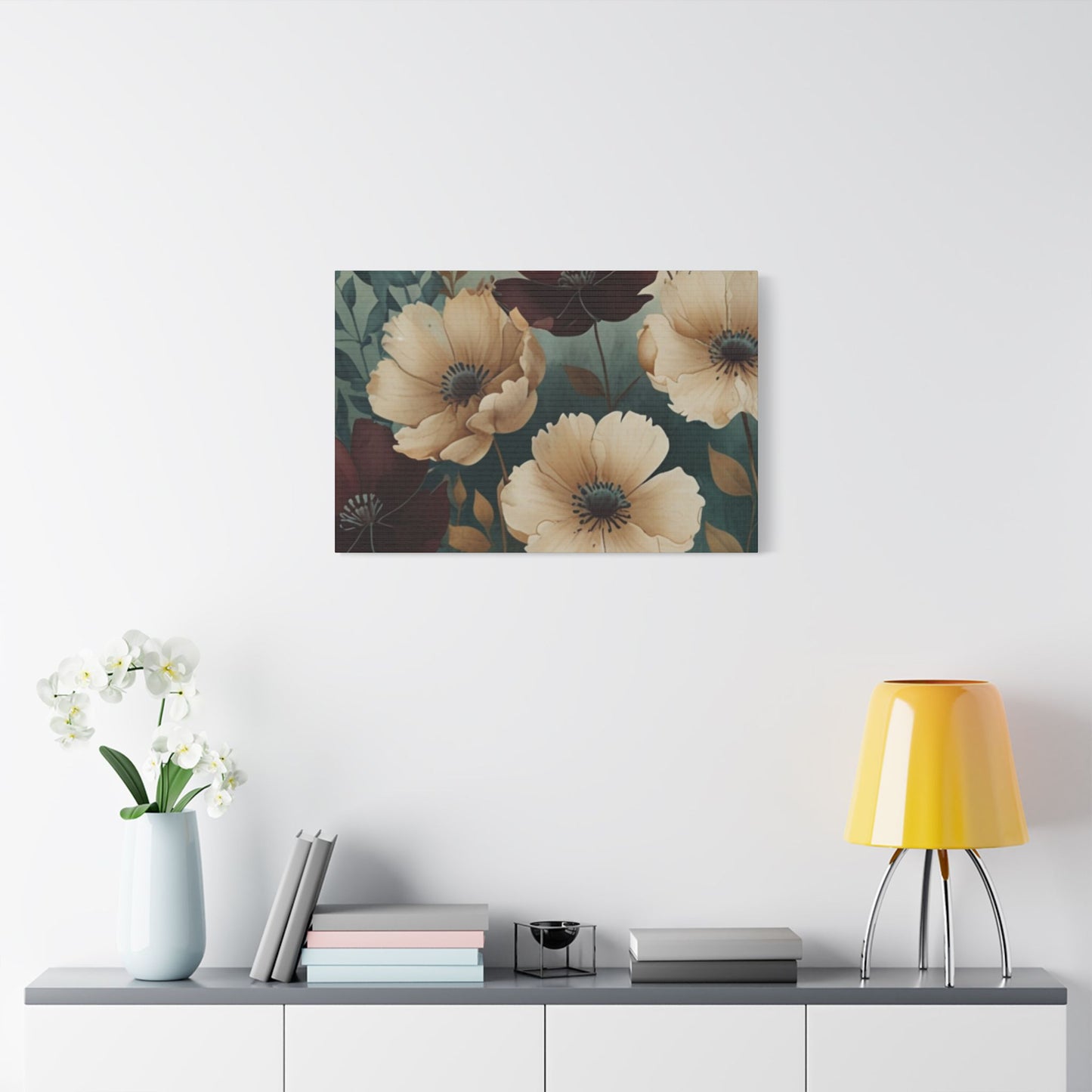 Floral Satin Canvas Art | Nature-Inspired Wall Décor